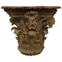 Architectural Corinthian Capital Side Table