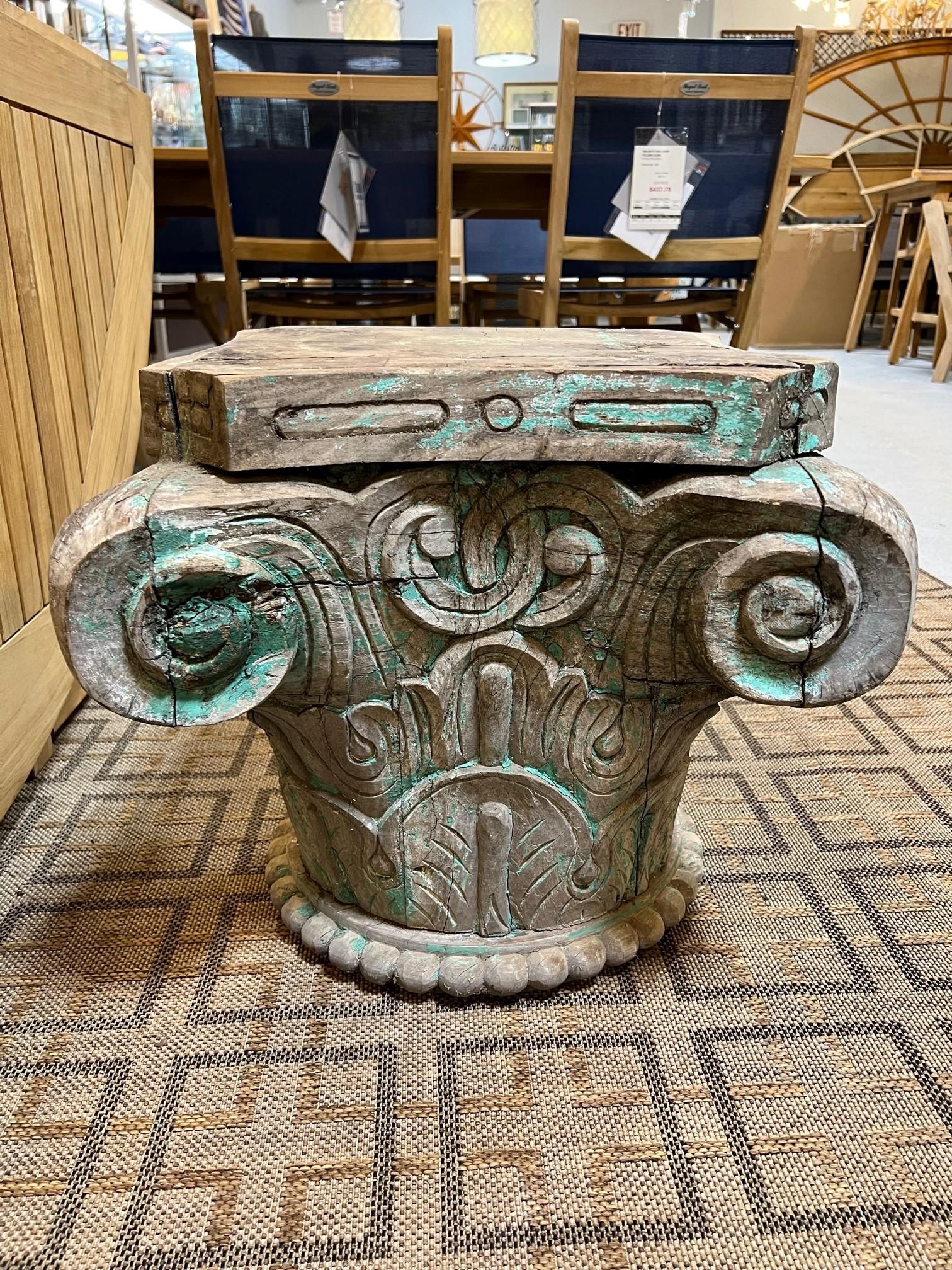 Architectural Corinthian Carved Wood Capital For Sale 2