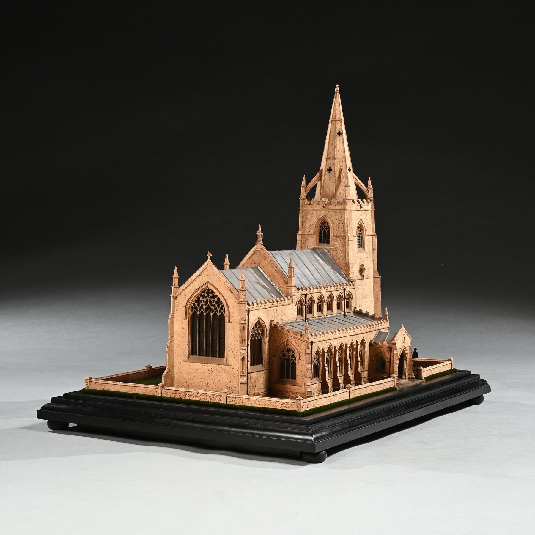 Modèle architectural en liège d'une église anglaise par Cornelius Daniel Ward Bon état - En vente à Benington, Herts
