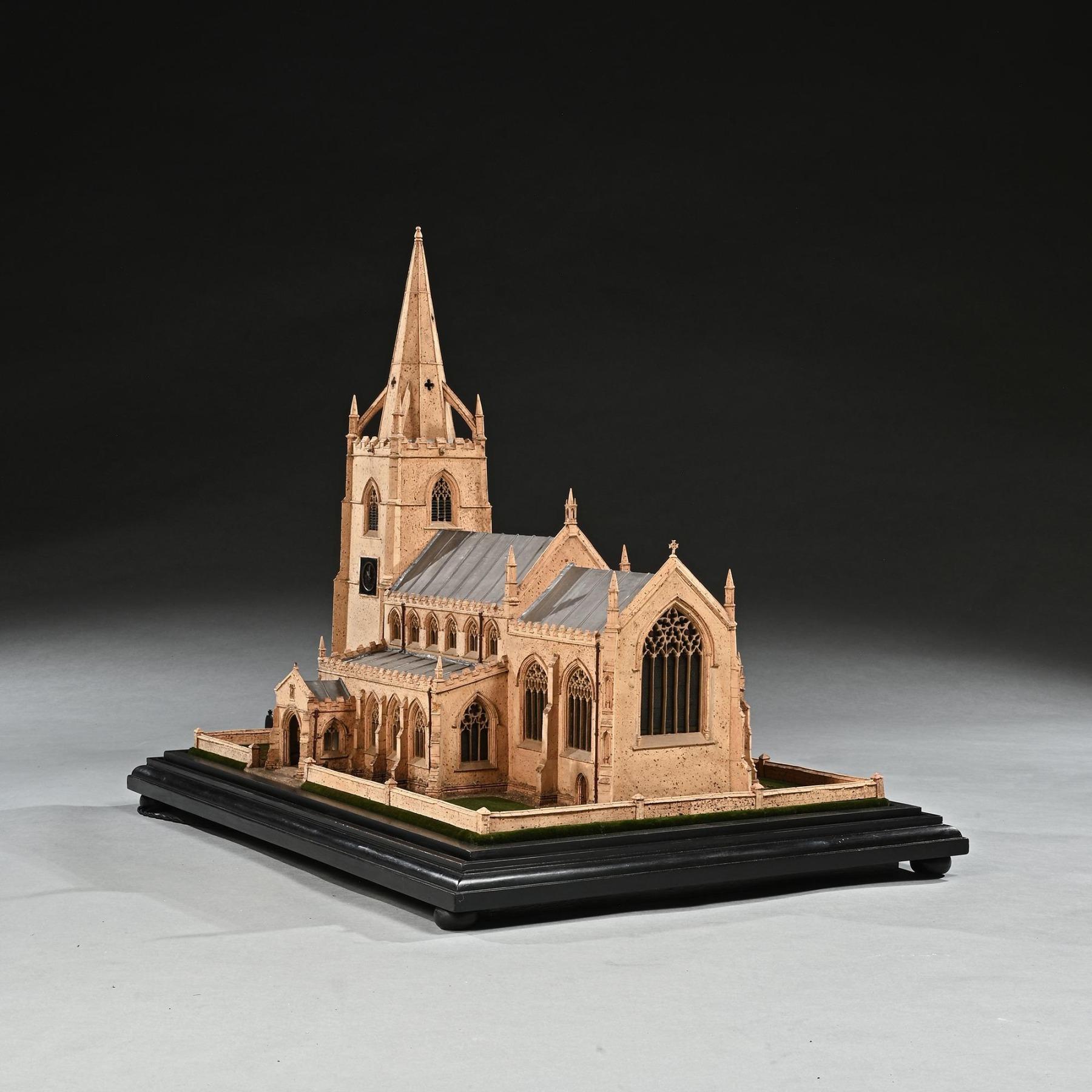 Début du 20ème siècle Modèle architectural en liège d'une église anglaise par Cornelius Daniel Ward en vente