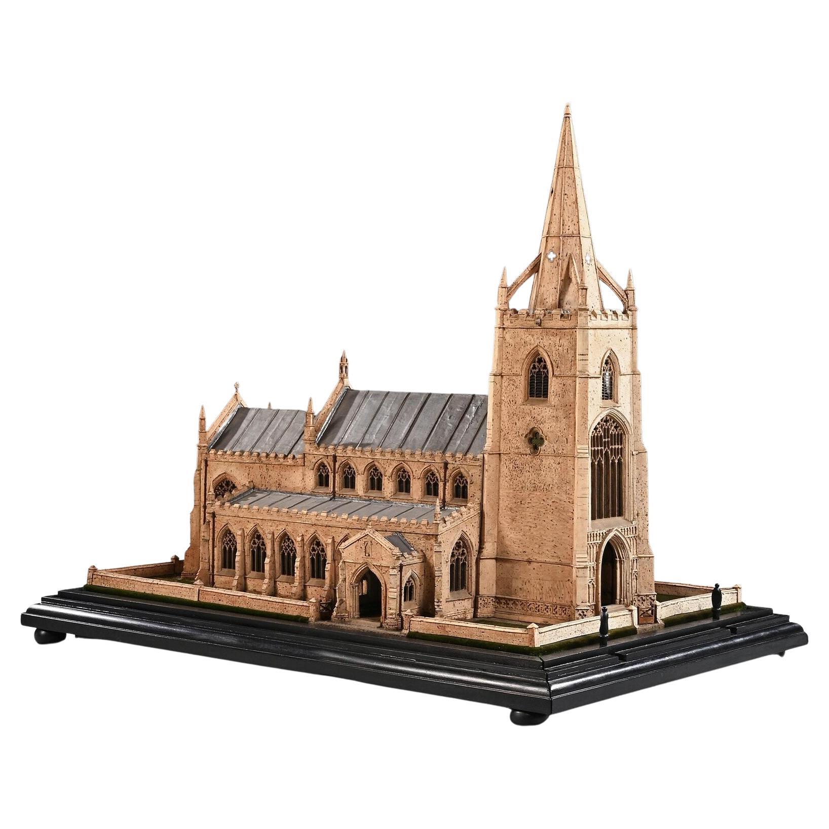 Modèle architectural en liège d'une église anglaise par Cornelius Daniel Ward en vente