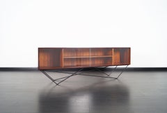 Architectural Danish Low Profile Rosewood Bookcase / Credenza