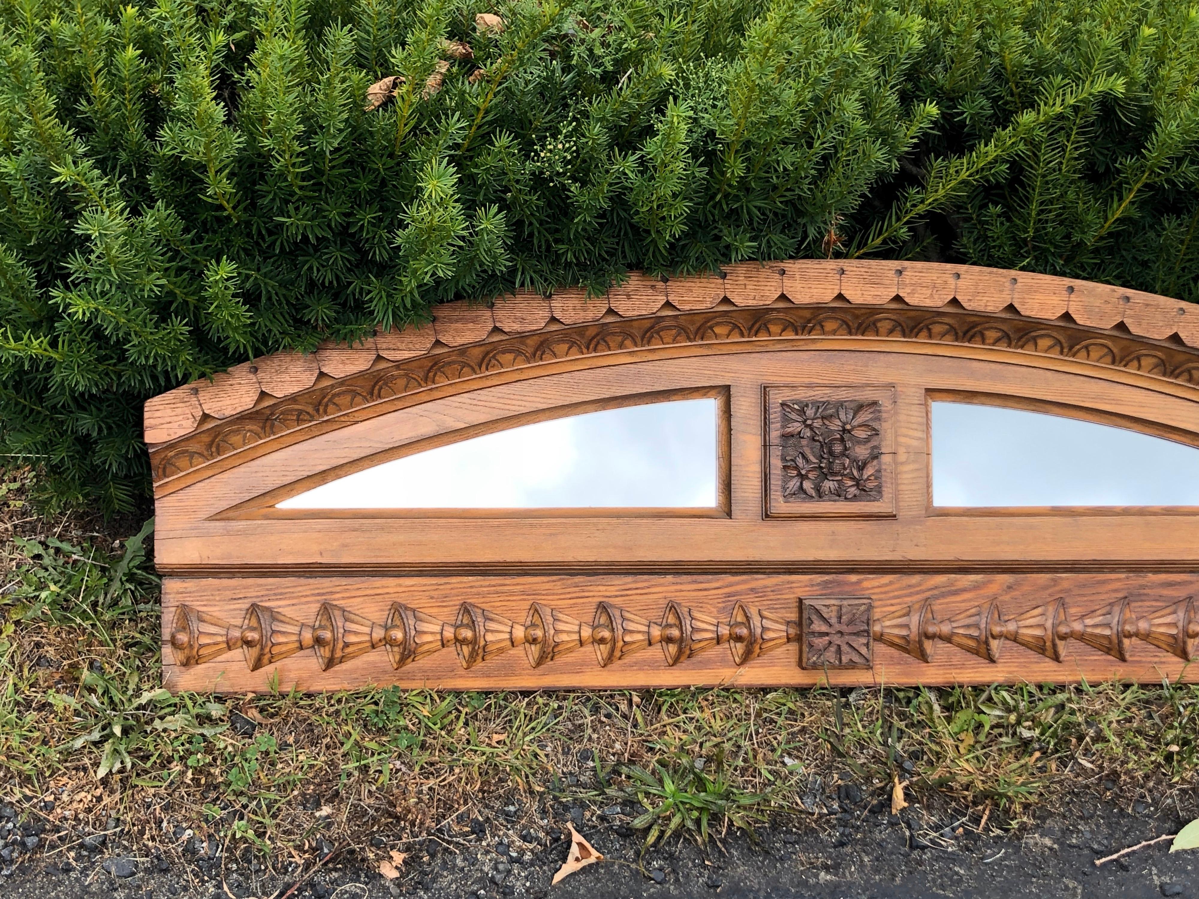 Architectural Demilune Mirror Fragment In Good Condition For Sale In Redding, CT