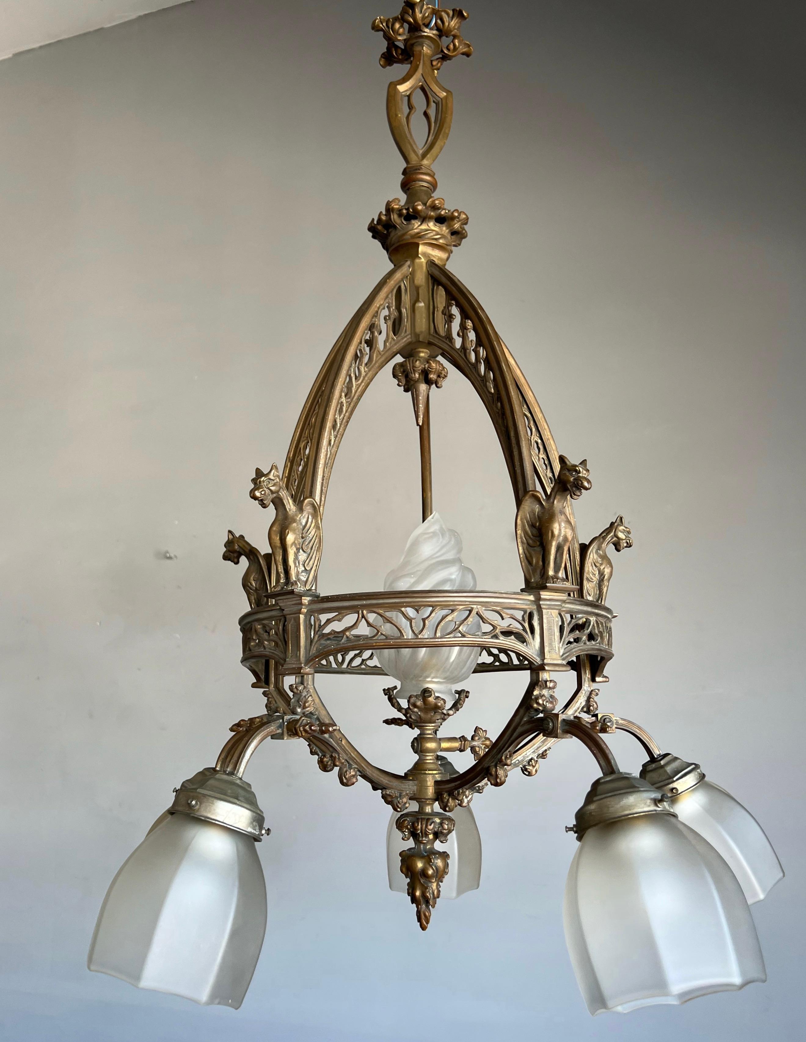 This monumental and architectural church fixture could be the perfect addition to your Gothic collection or interior.

If you appreciate the history and beauty of the French Gothic style then this amazing light fixture from the late 1800s could be