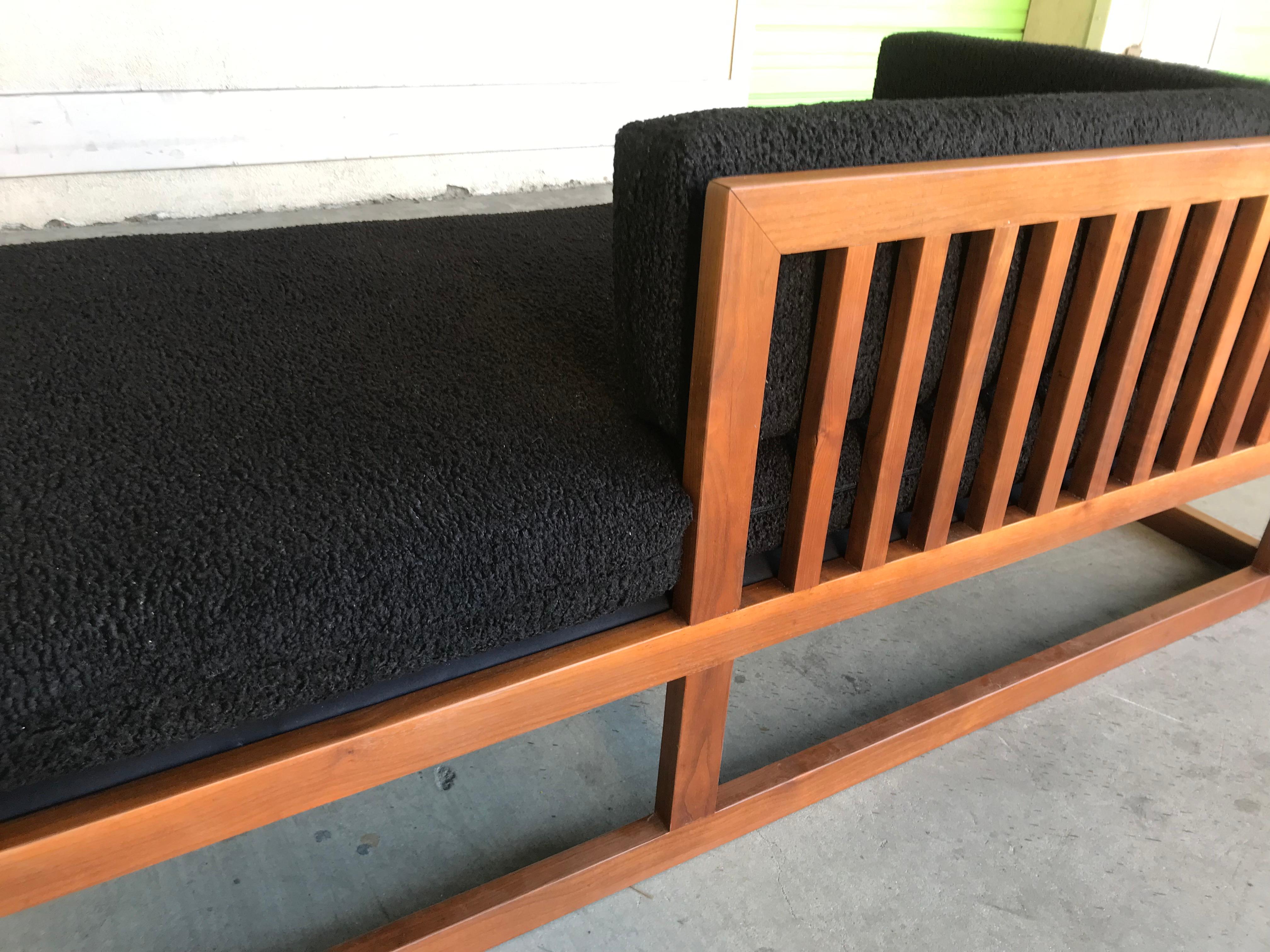 Wool Mid Century Modern Chaise Lounge  For Sale