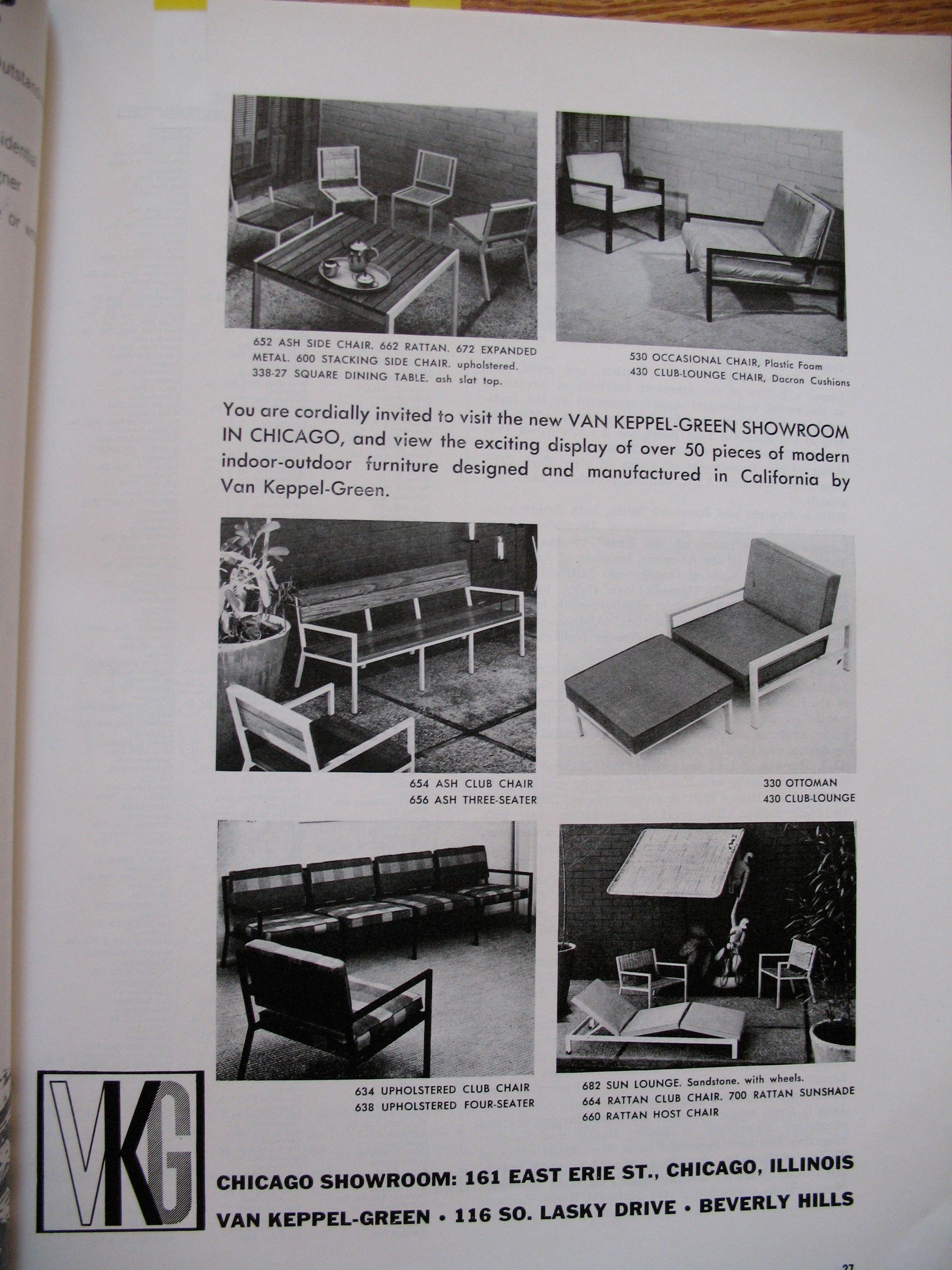 Mid-Century moderno California Design Architectural Club Lounge Chair + Ottoman Van Keppel-Green in vendita