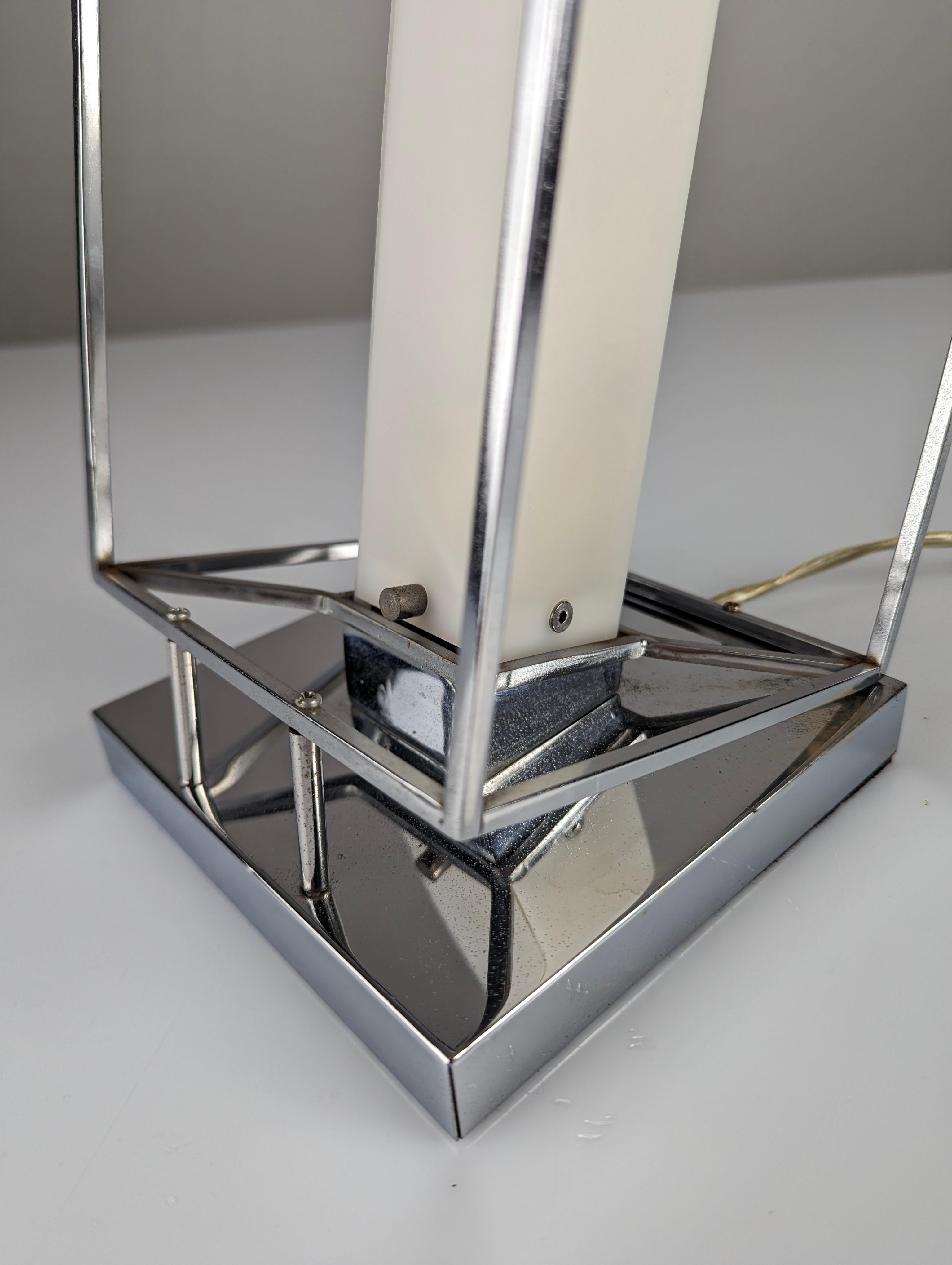 Chrome Architectural Design Table Lamp 20th Century For Sale