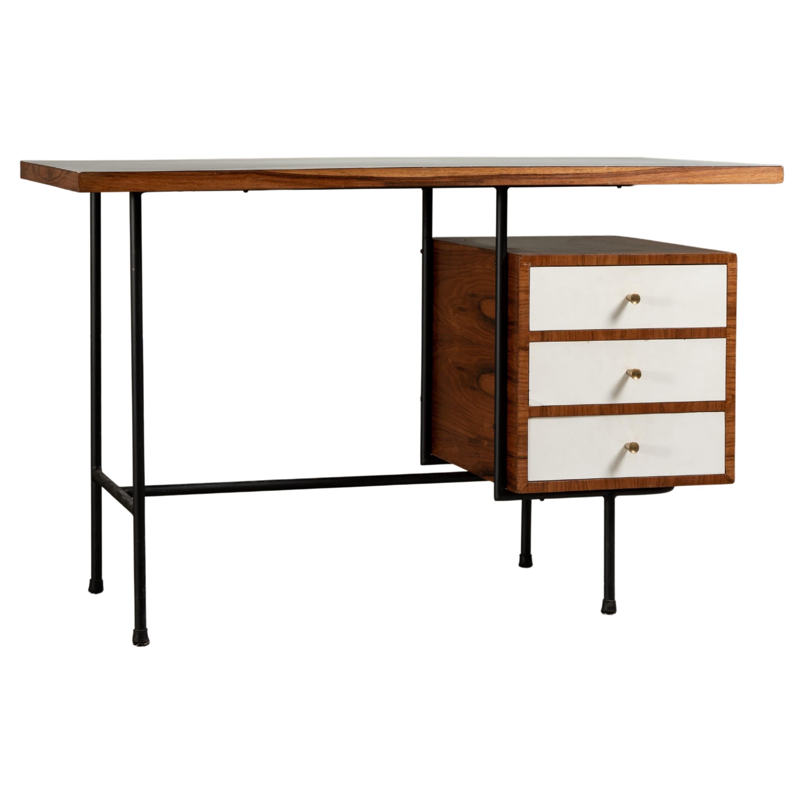 Architectural Desk in Iron and Wood, by Unilabor, Brazilian Mid-Century Modern  