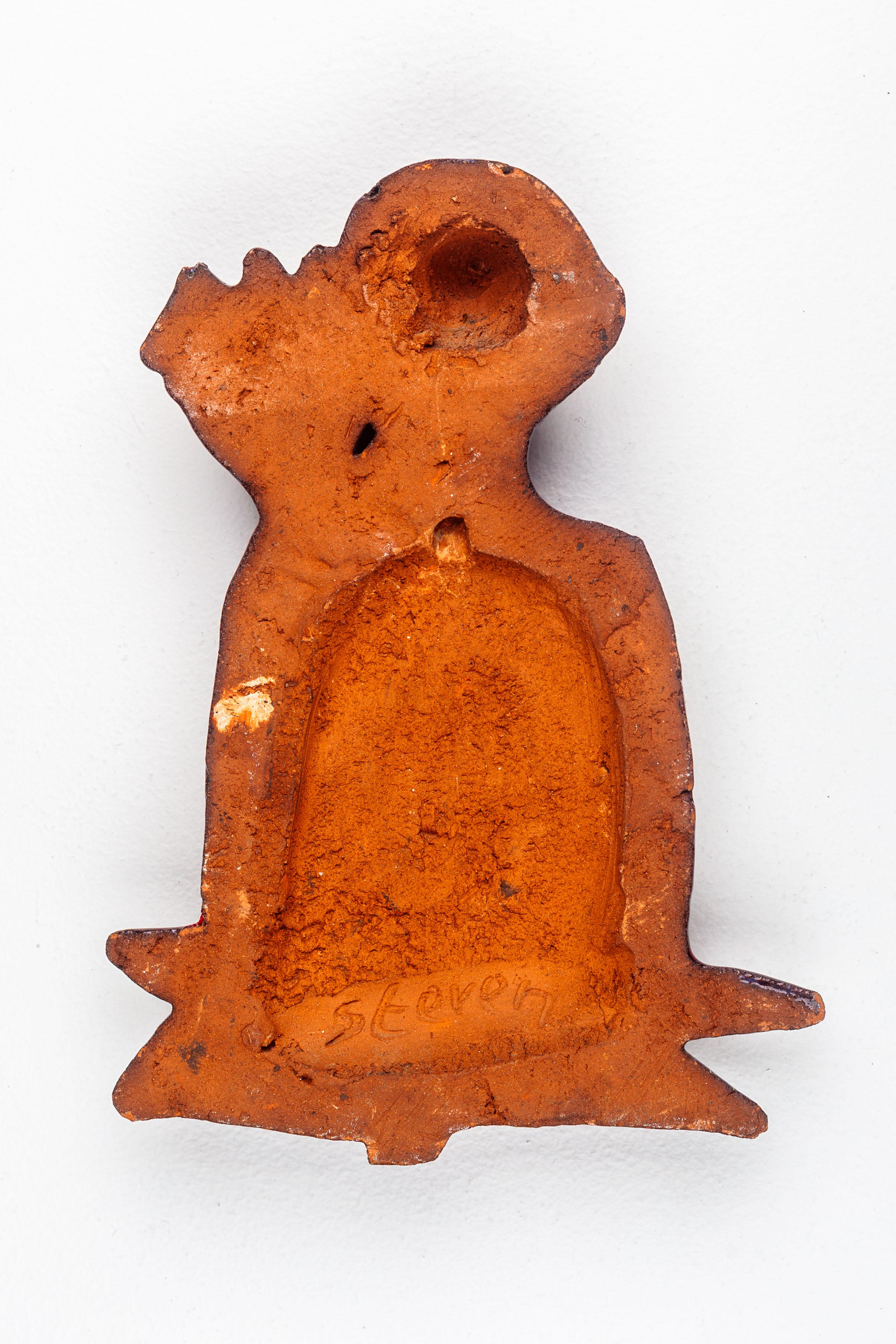 Architectural Devil with Pitchfork and Flames, Wall Decoration, Studio Pottery en vente 4