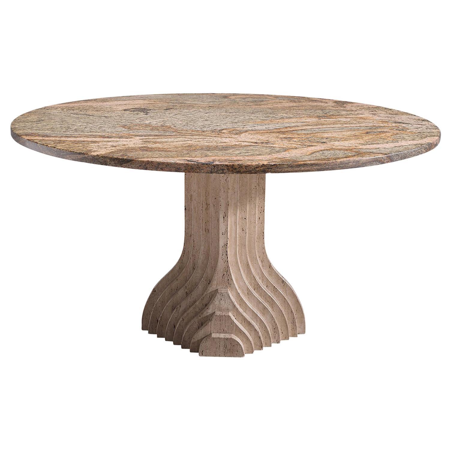 Architectural Dining Table in Travertine