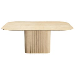 Architectural Dining Table in Travertine
