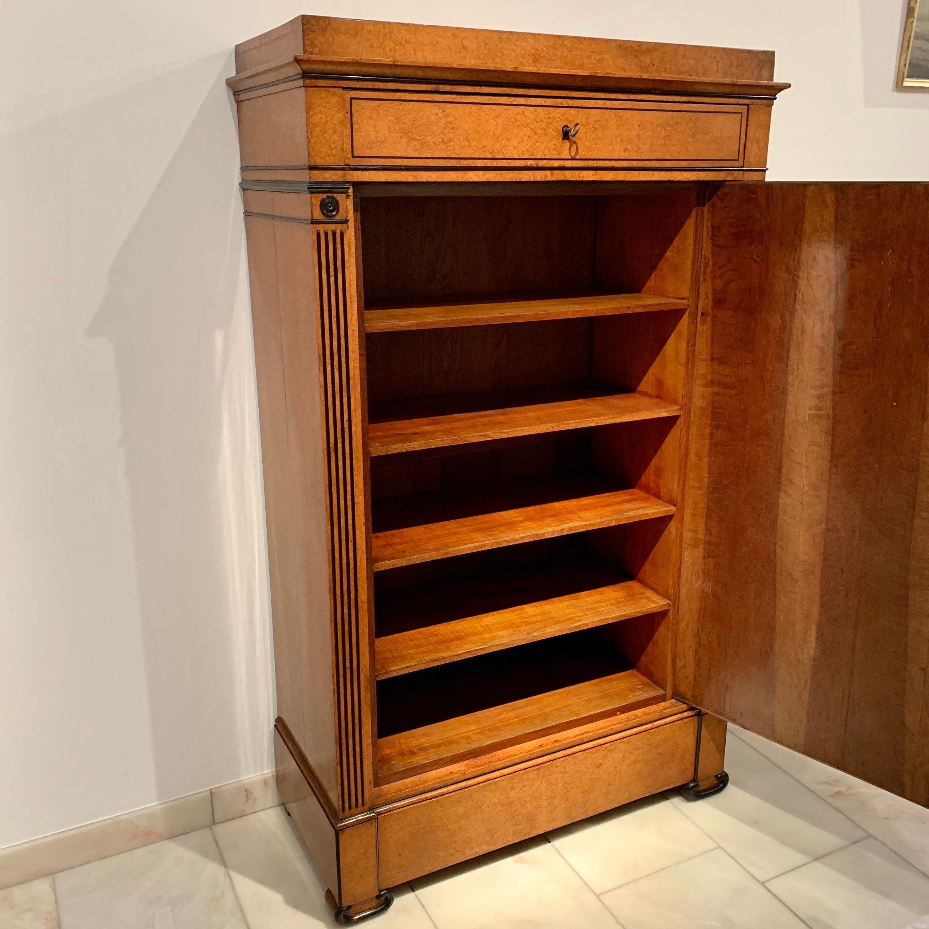 Ash Architectural Early 19th Century German Biedermeier Cabinet For Sale