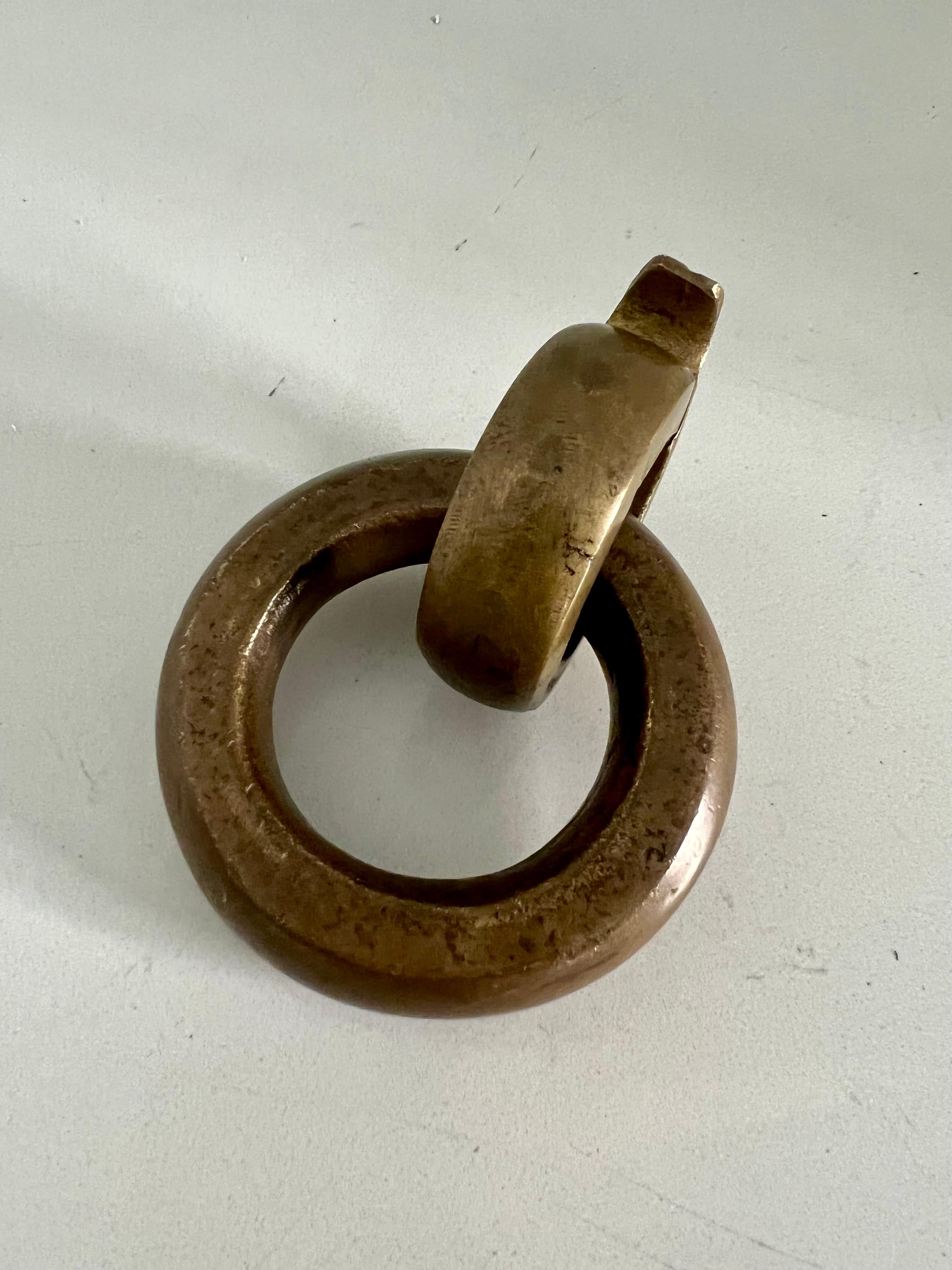 Organic Modern Architectural Element Bronze Ring Paperweight  For Sale