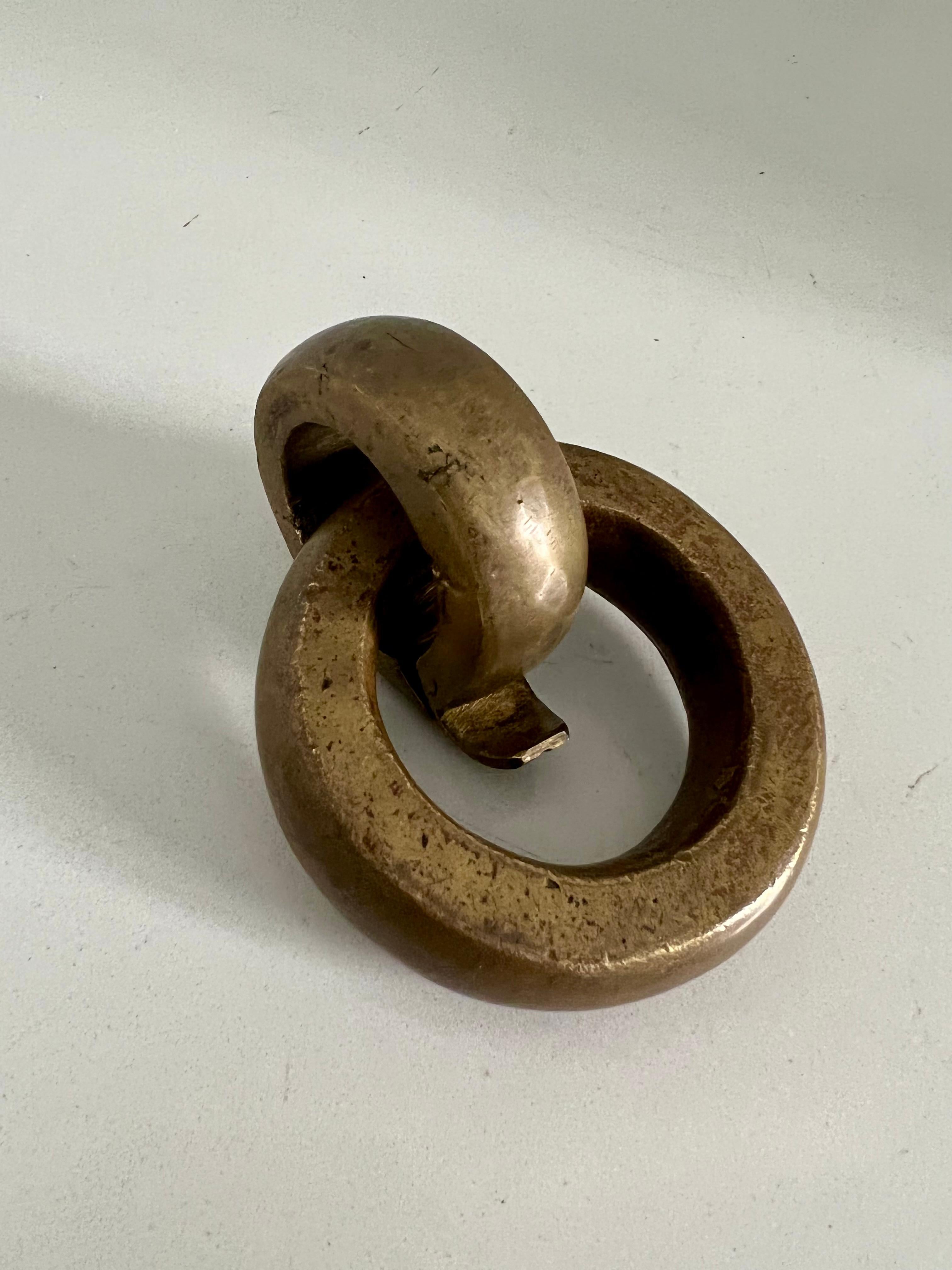 Patinated Architectural Element Bronze Ring Paperweight  For Sale
