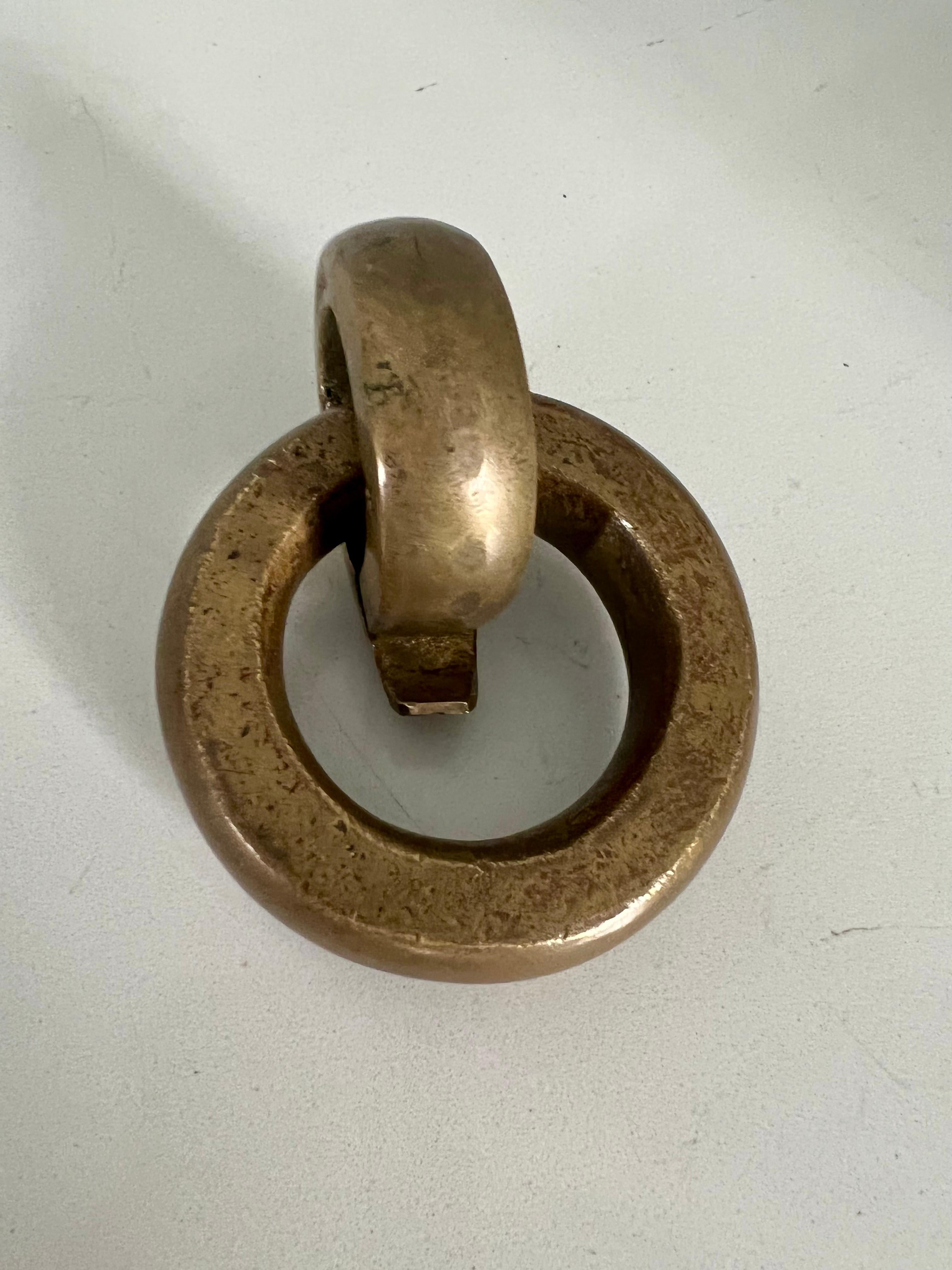 Architectural Element Bronze Ring Paperweight  In Good Condition For Sale In Los Angeles, CA