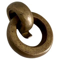 Used Architectural Element Bronze Ring Paperweight 