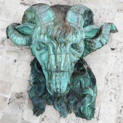 Architectural Element Formed Copper Ram's Head