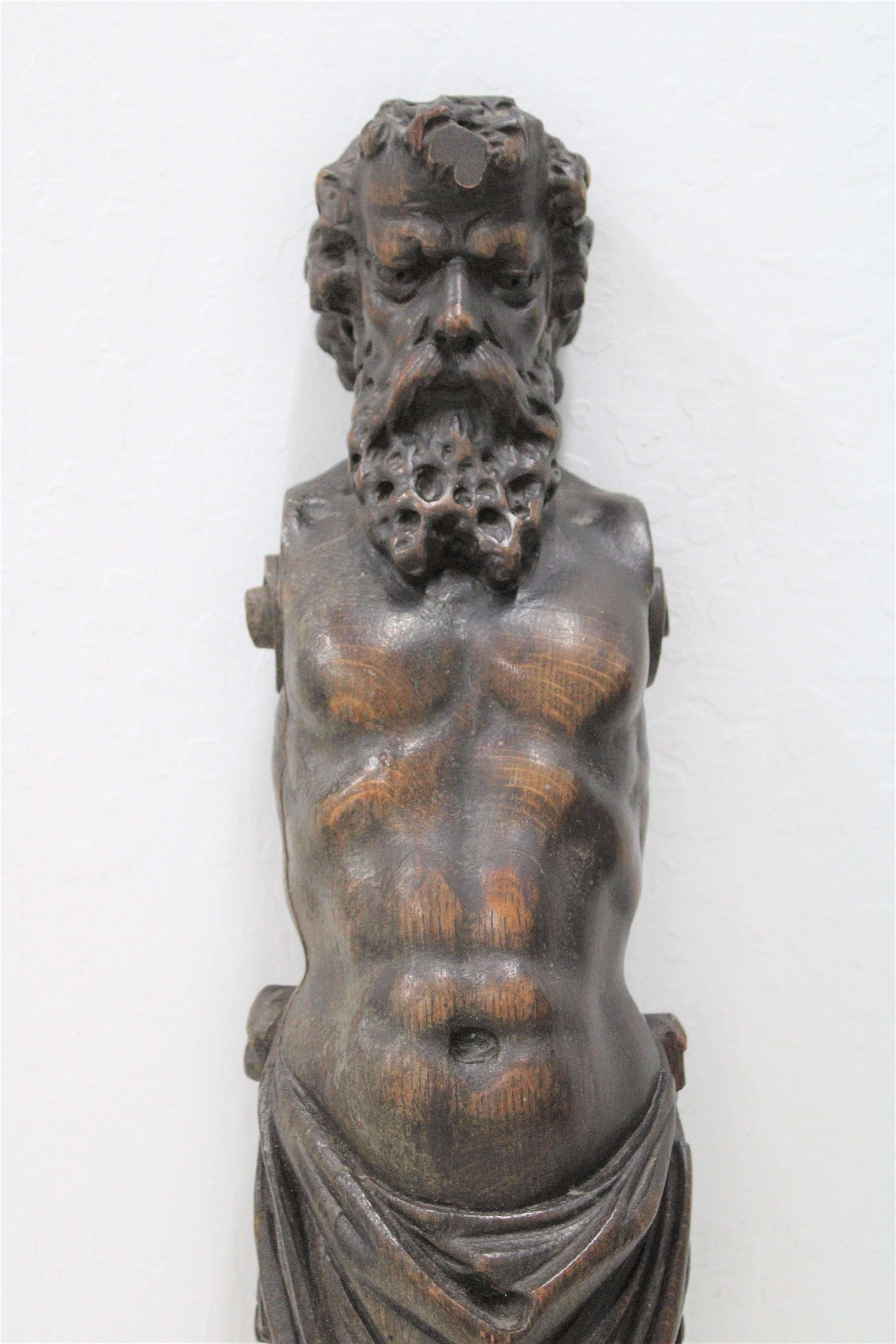 C. 20th century

Architectural Element Hand Carved Walnut Figure Depicting Zeus.