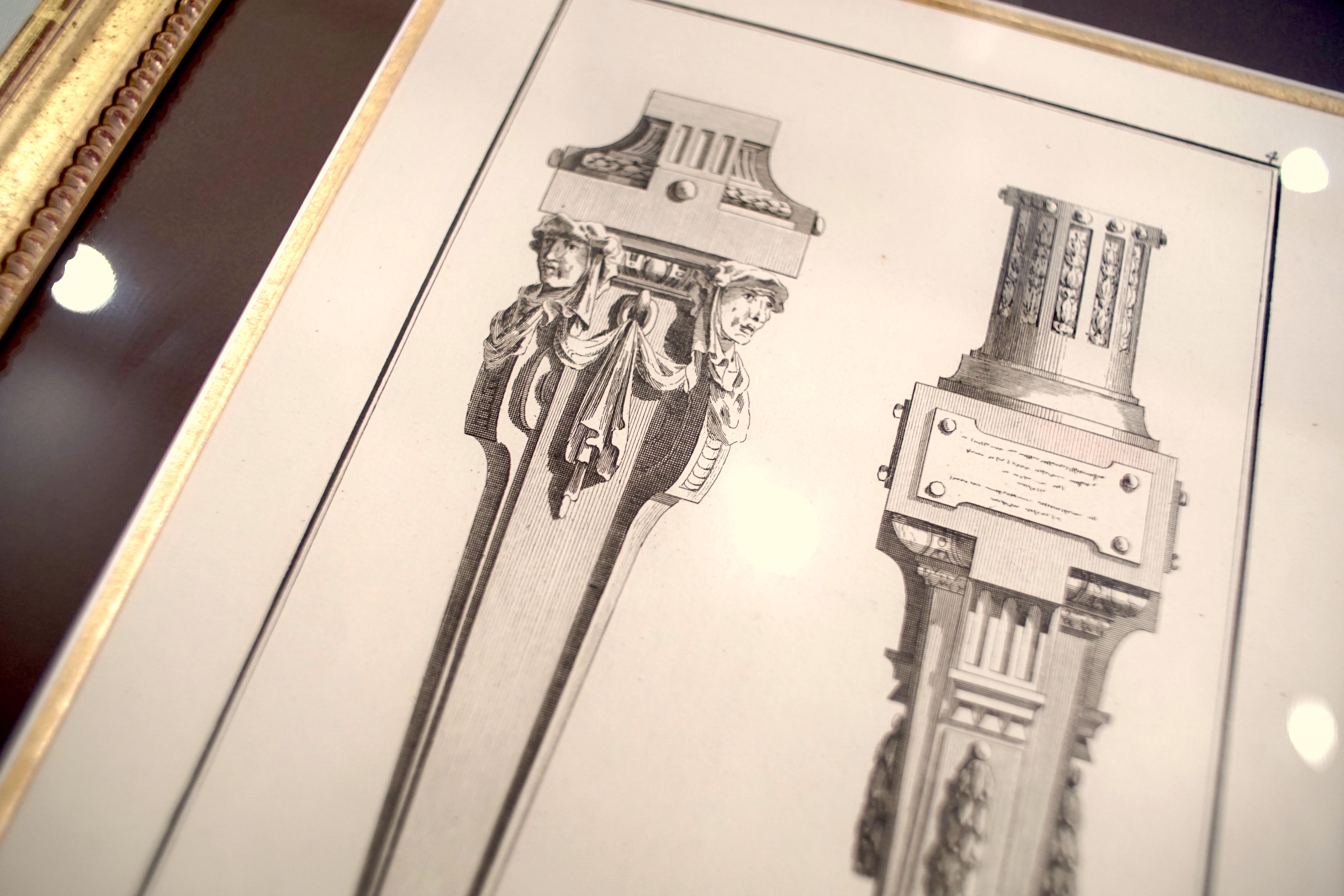 Neoclassical Architectural Etching, Gaines 'Columns' For Sale