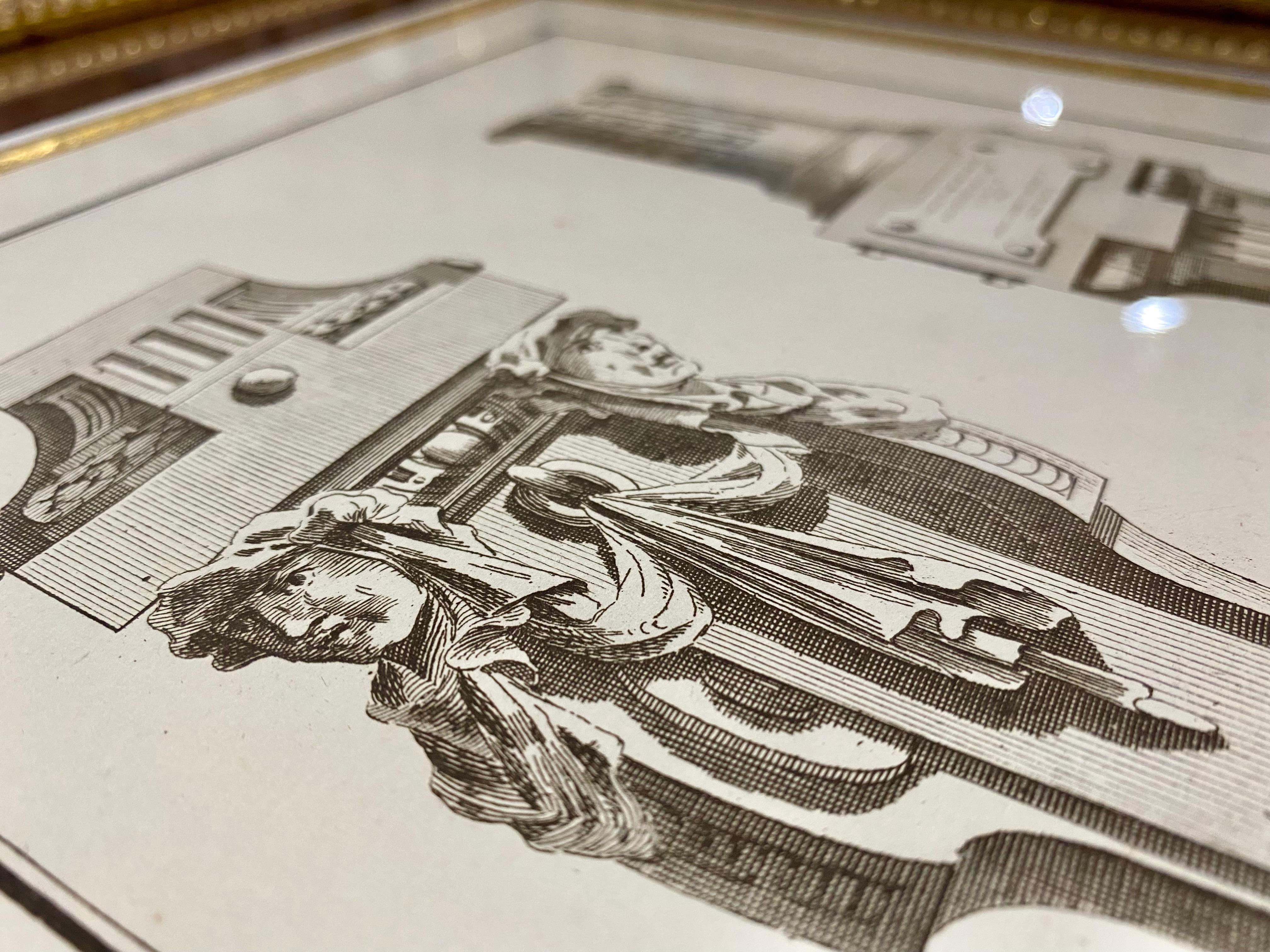 19th Century Architectural Etching, Gaines 'Columns' For Sale