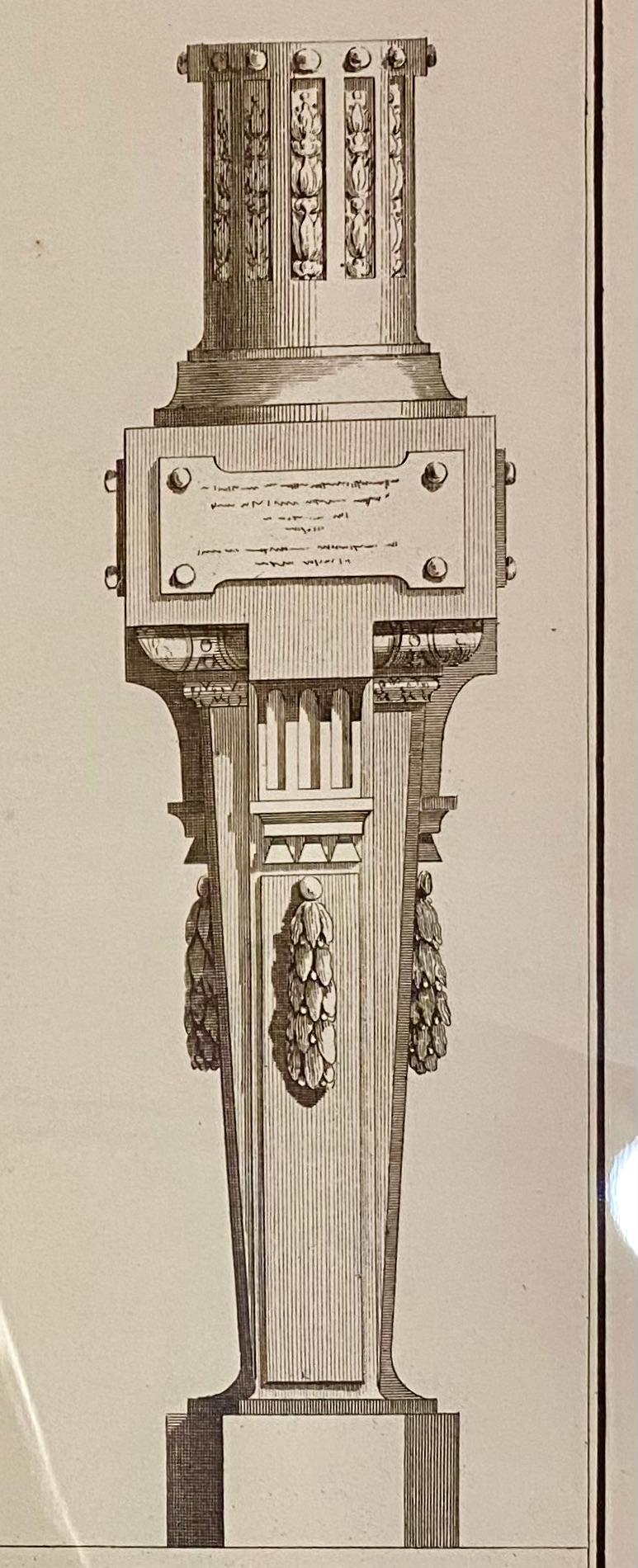 19th Century Architectural Etching, Gaines 'Columns' For Sale