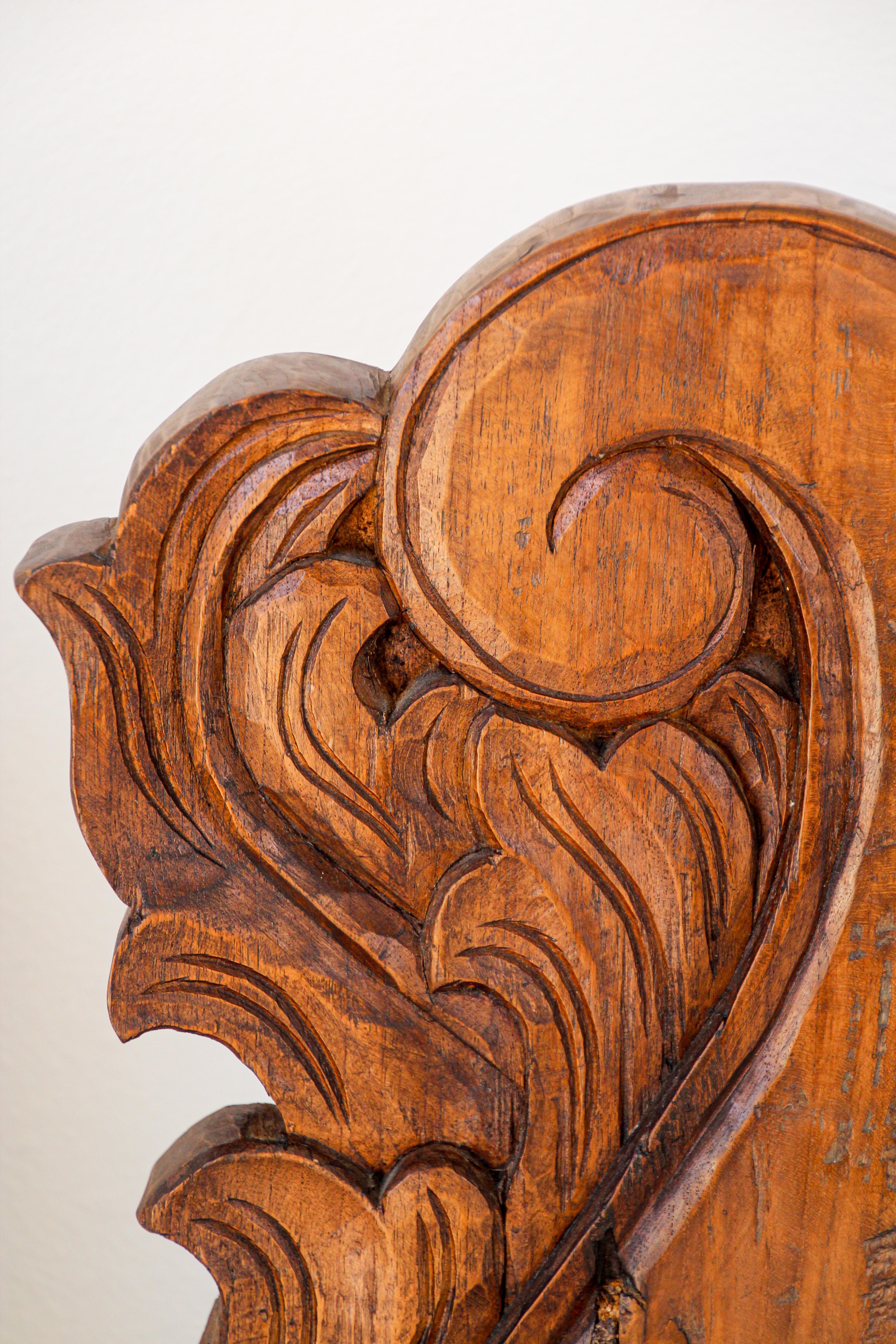 Architectural European Mounted Carved Wood Fragment, Pair In Fair Condition For Sale In North Hollywood, CA