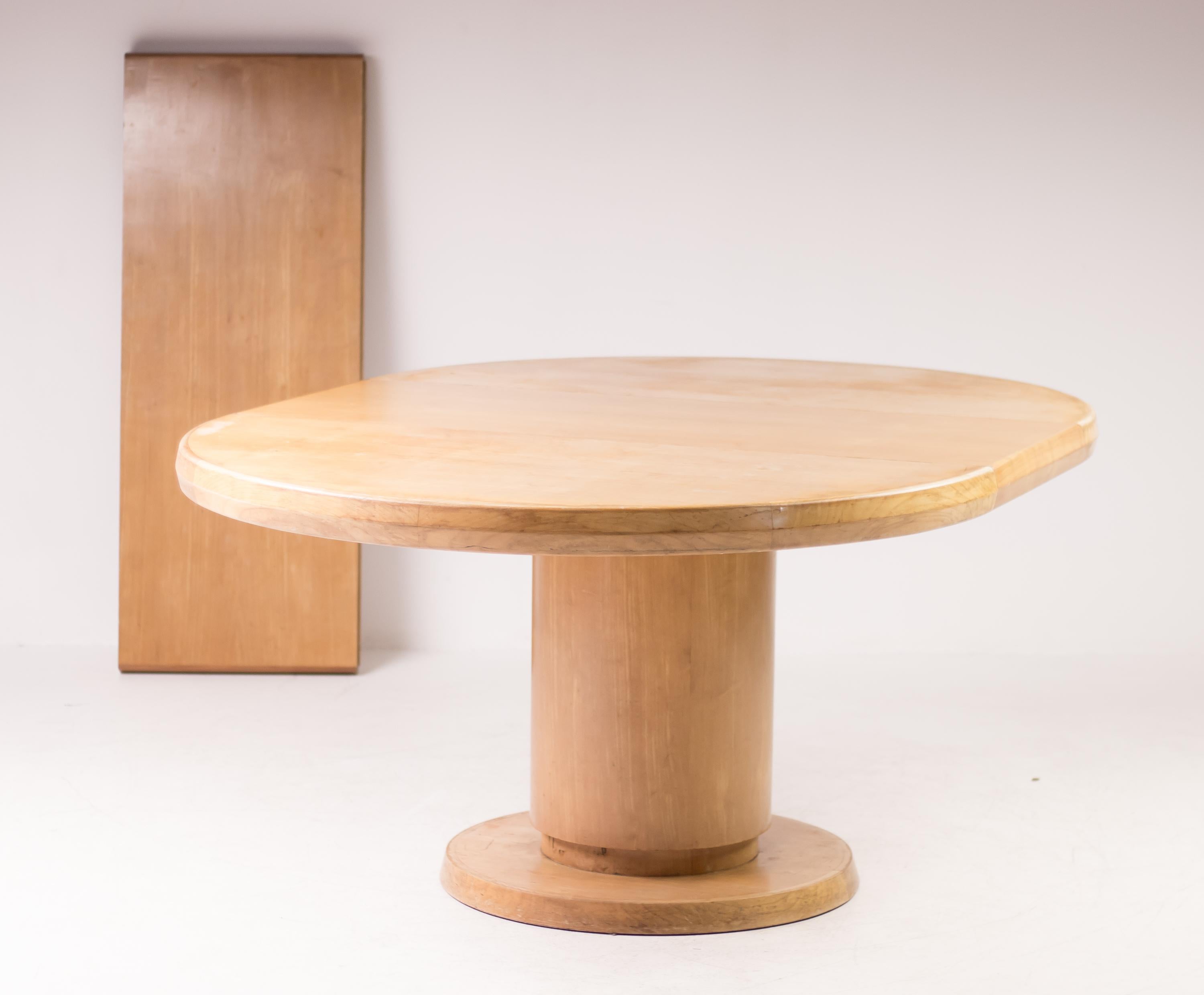 Mid-Century Modern Architectural Extendable Circular Dining Table
