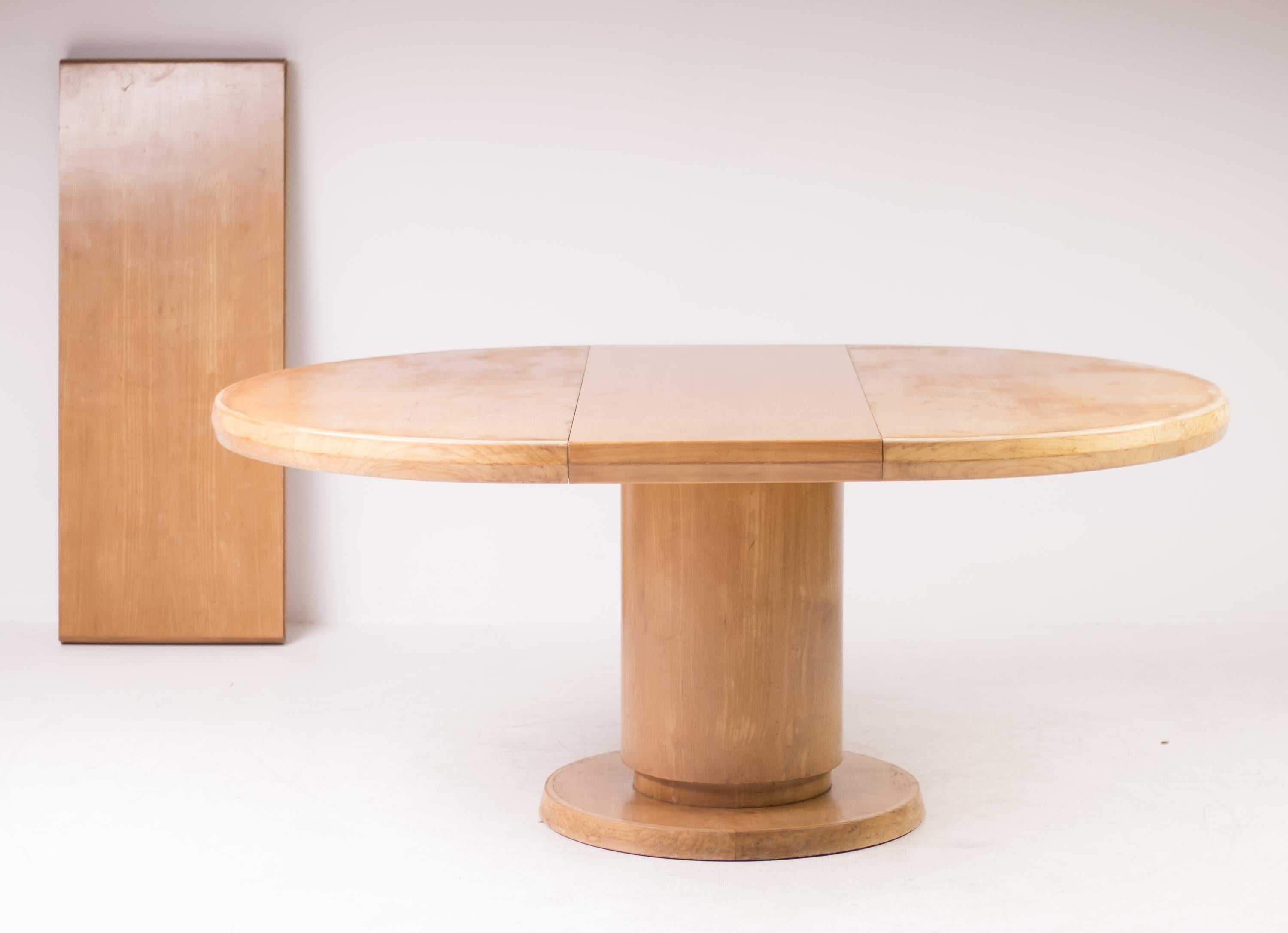 Dutch Architectural Extendable Circular Dining Table