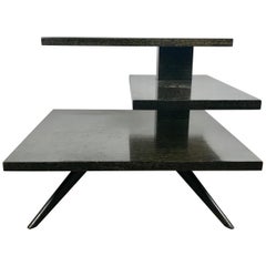 Architectural Falling Water Tiered Cantilevered Cerused Oak Modernist Table