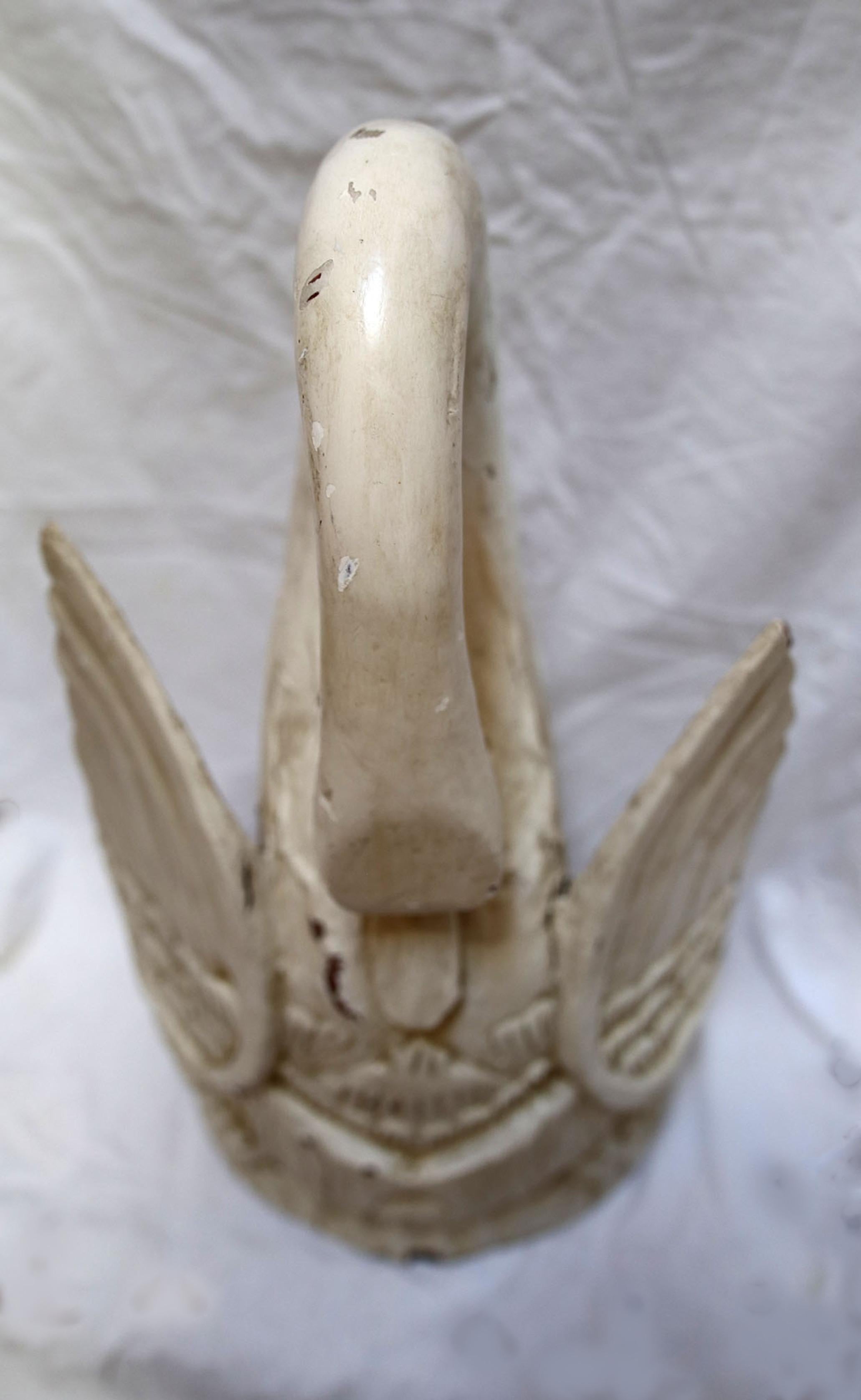Antique Architectural Finial Hand-Carved Pine White Swan Circa 1900 1