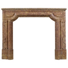 Antique Architectural Fireplace in Brocatelle Marble