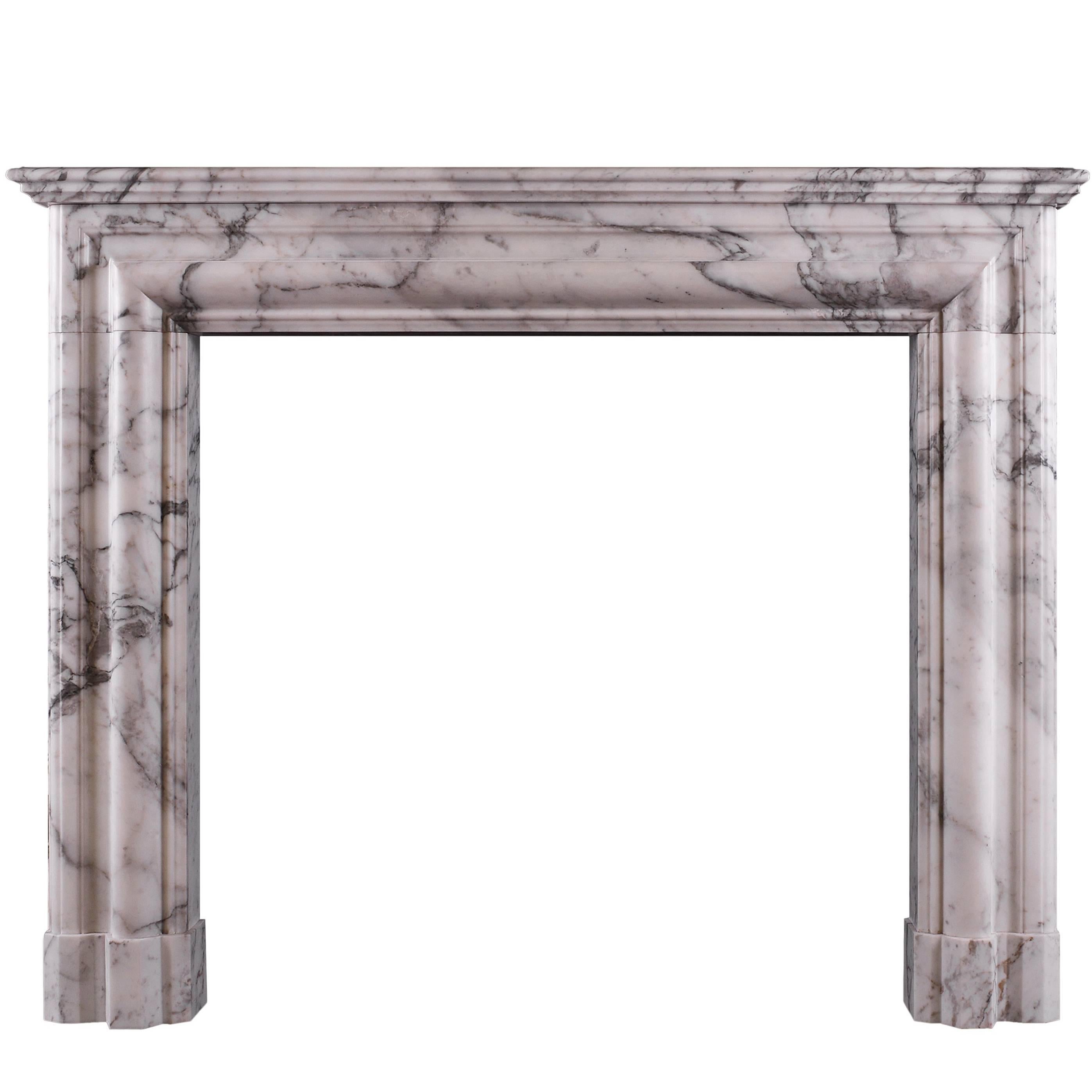 Architectural Fireplace in Italian Arabescato Marble