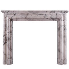 Antique Architectural Fireplace in Italian Arabescato Marble