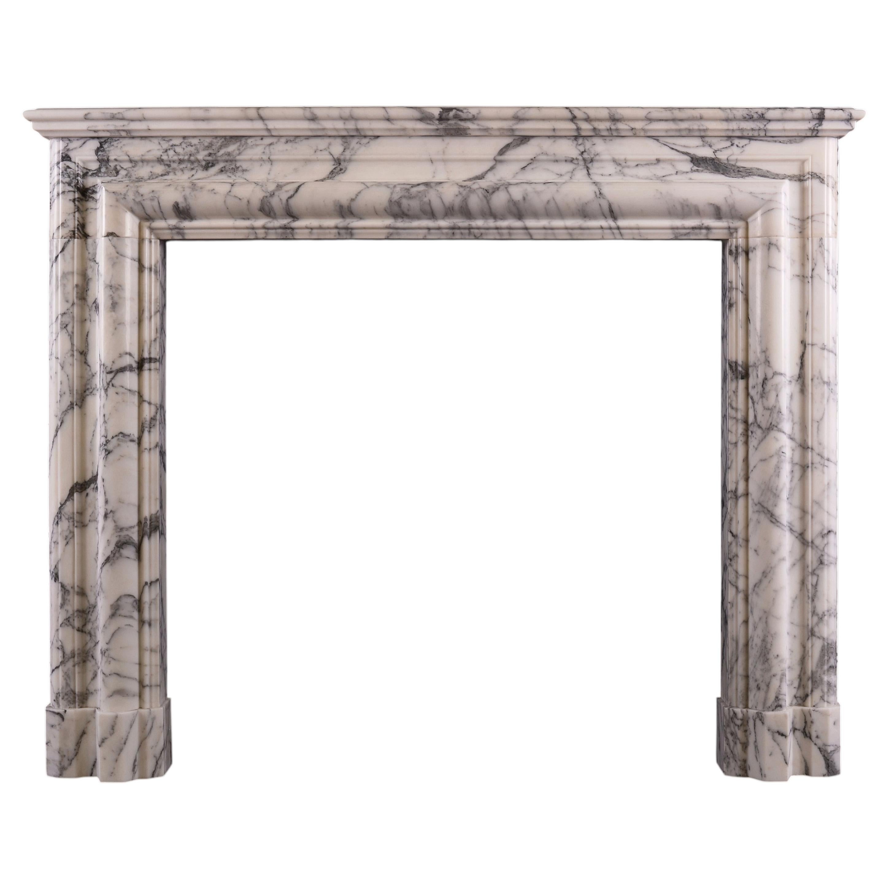 Architectural Fireplace in Italian Arabescato Marble
