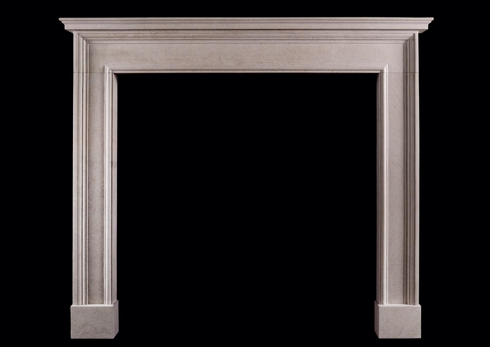 English Architectural Fireplace with Moulded Shelf For Sale