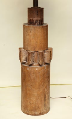 Architectural Floor Lamp Mid-Century Modern Carved Wood, 1960s