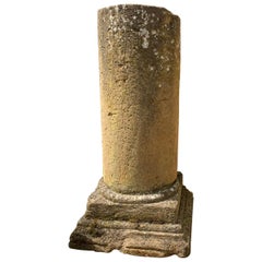 Vintage Architectural Fragment Stone Colomn Pedestal