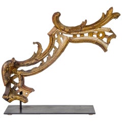 Architectural Fragment with Gilding on Custom Display Stand