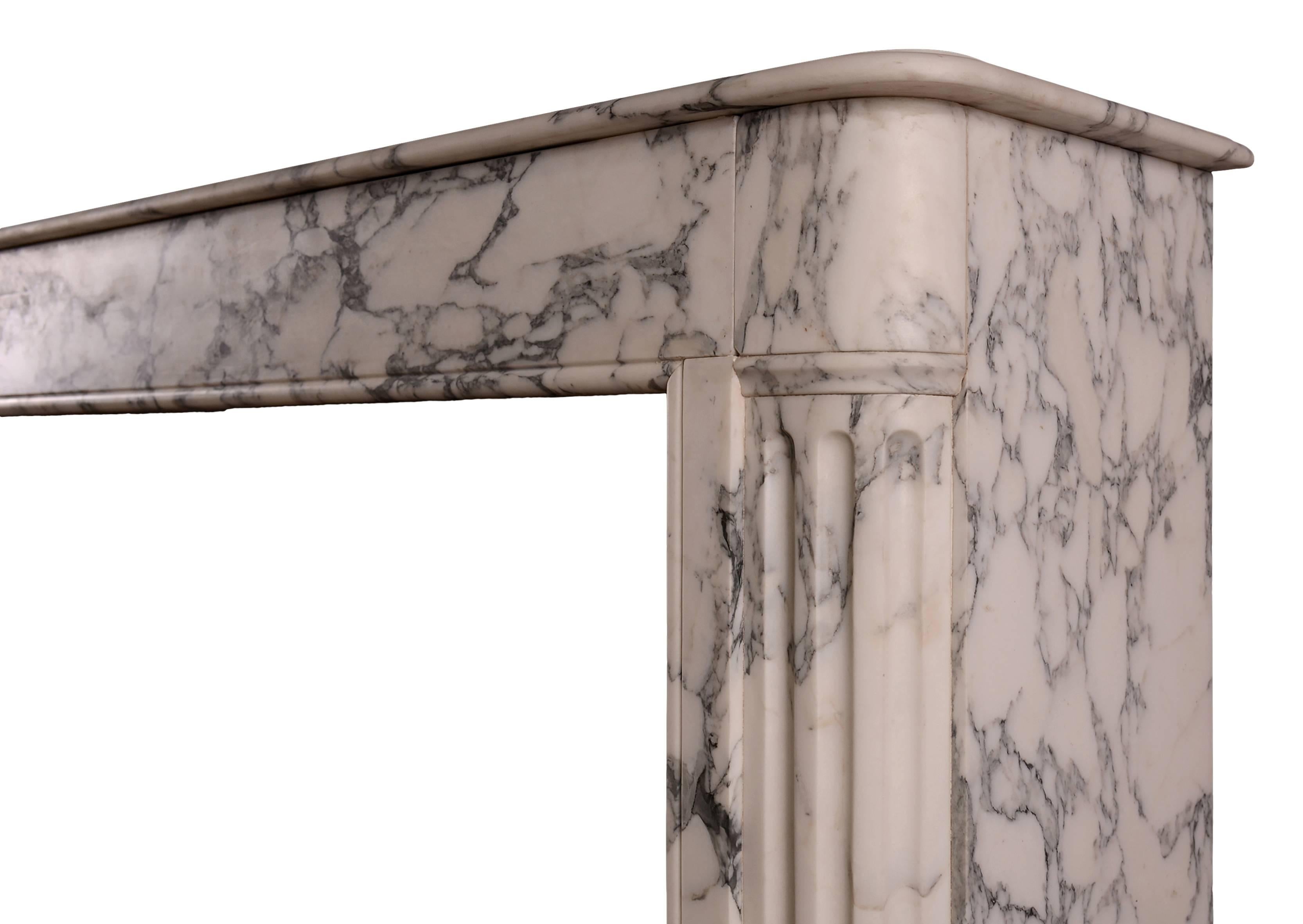 Architectural French Louis XVI Style Marble Fireplace In Good Condition In London, GB