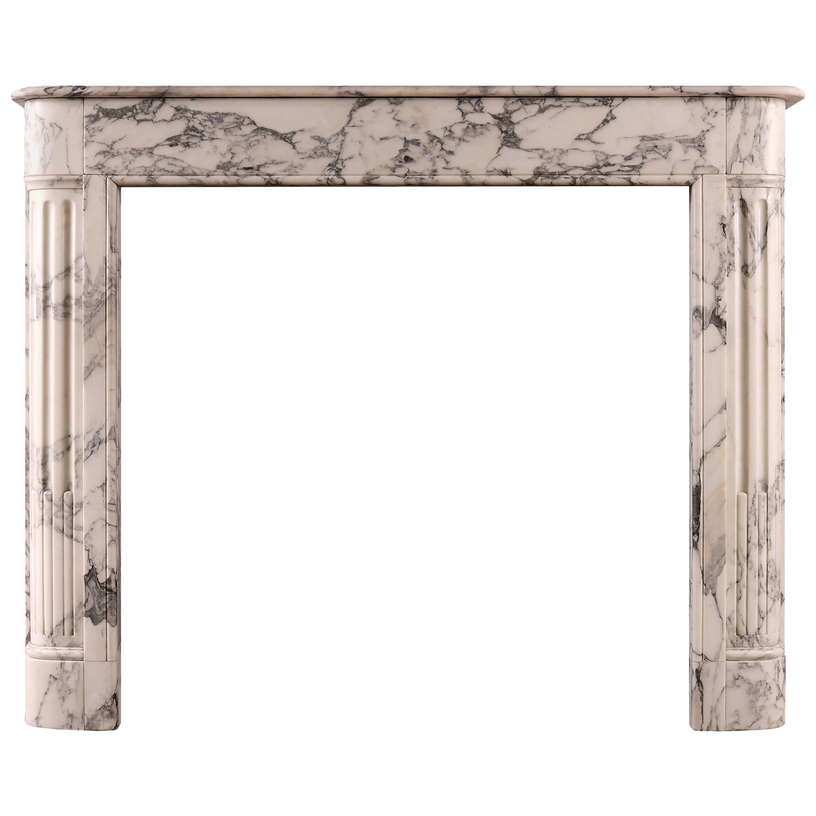 Architectural French Louis XVI Style Marble Fireplace