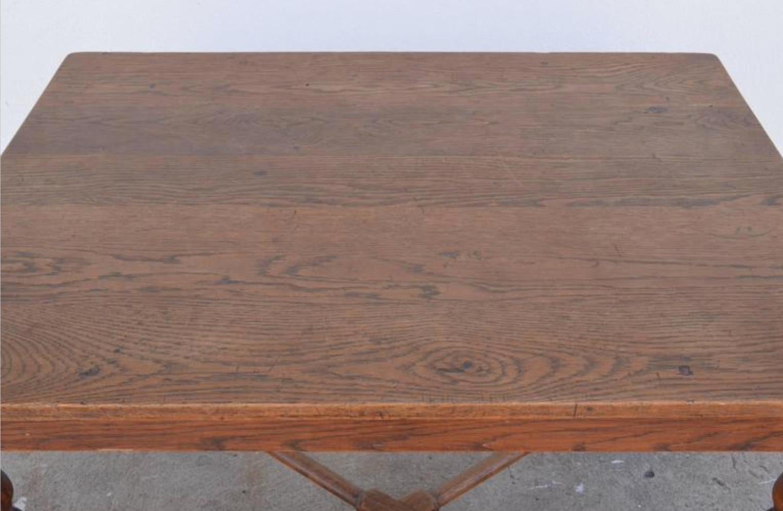 Architectural French Oak Center or Game Table In Good Condition For Sale In Los Angeles, CA