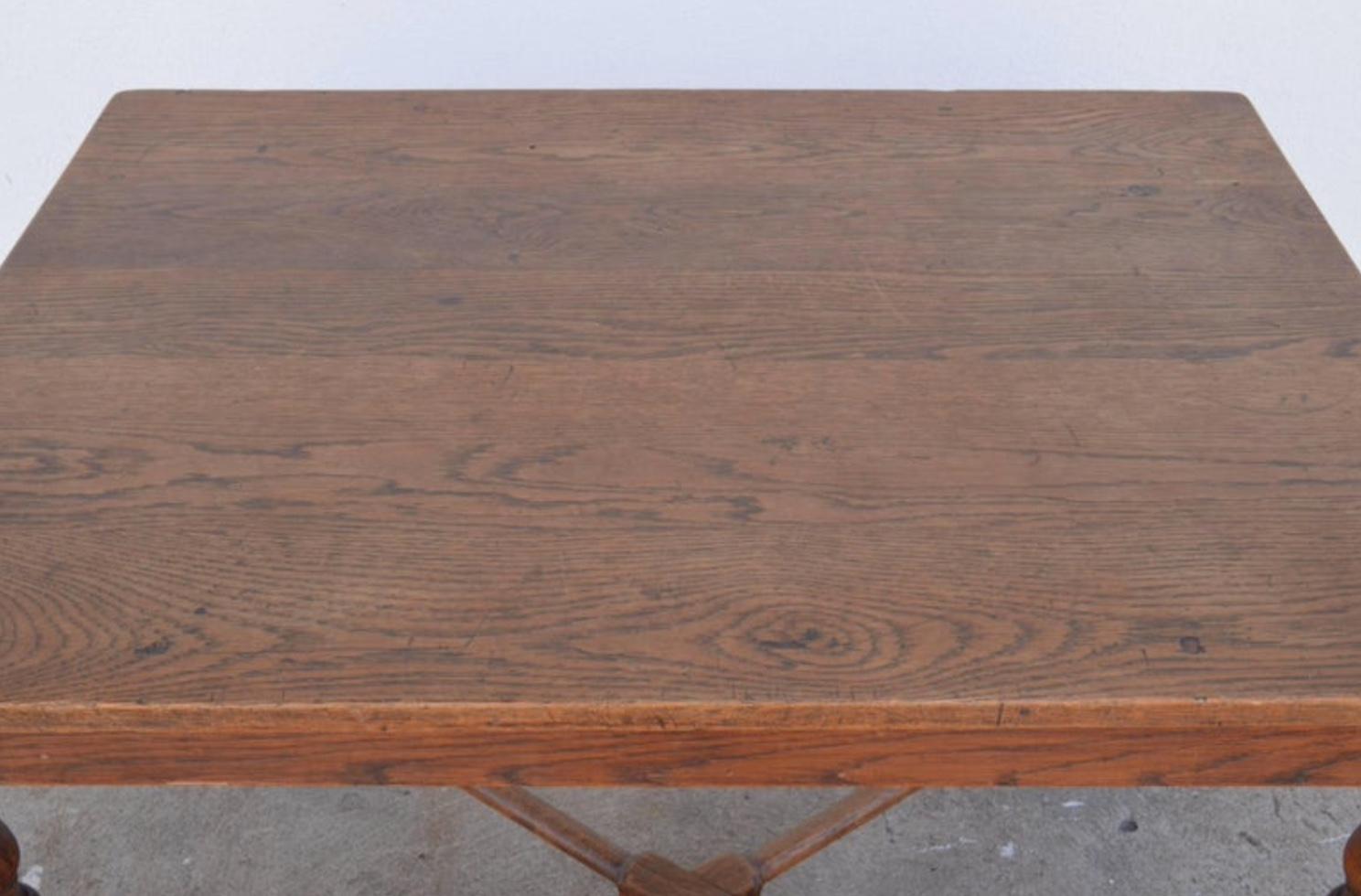 Architectural French Oak Center or Game Table In Good Condition For Sale In Los Angeles, CA