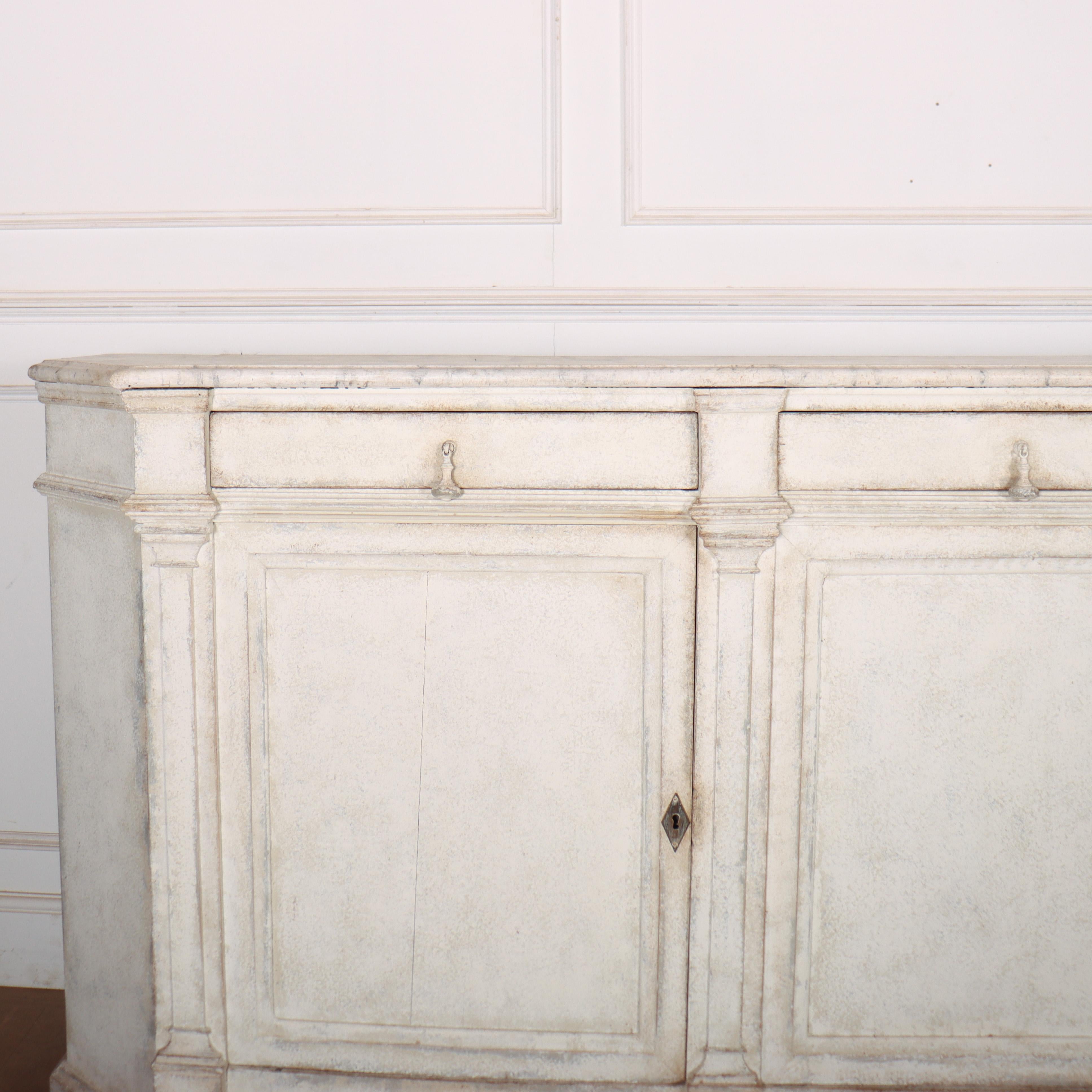 Architectural French Painted Sideboard In Good Condition For Sale In Leamington Spa, Warwickshire