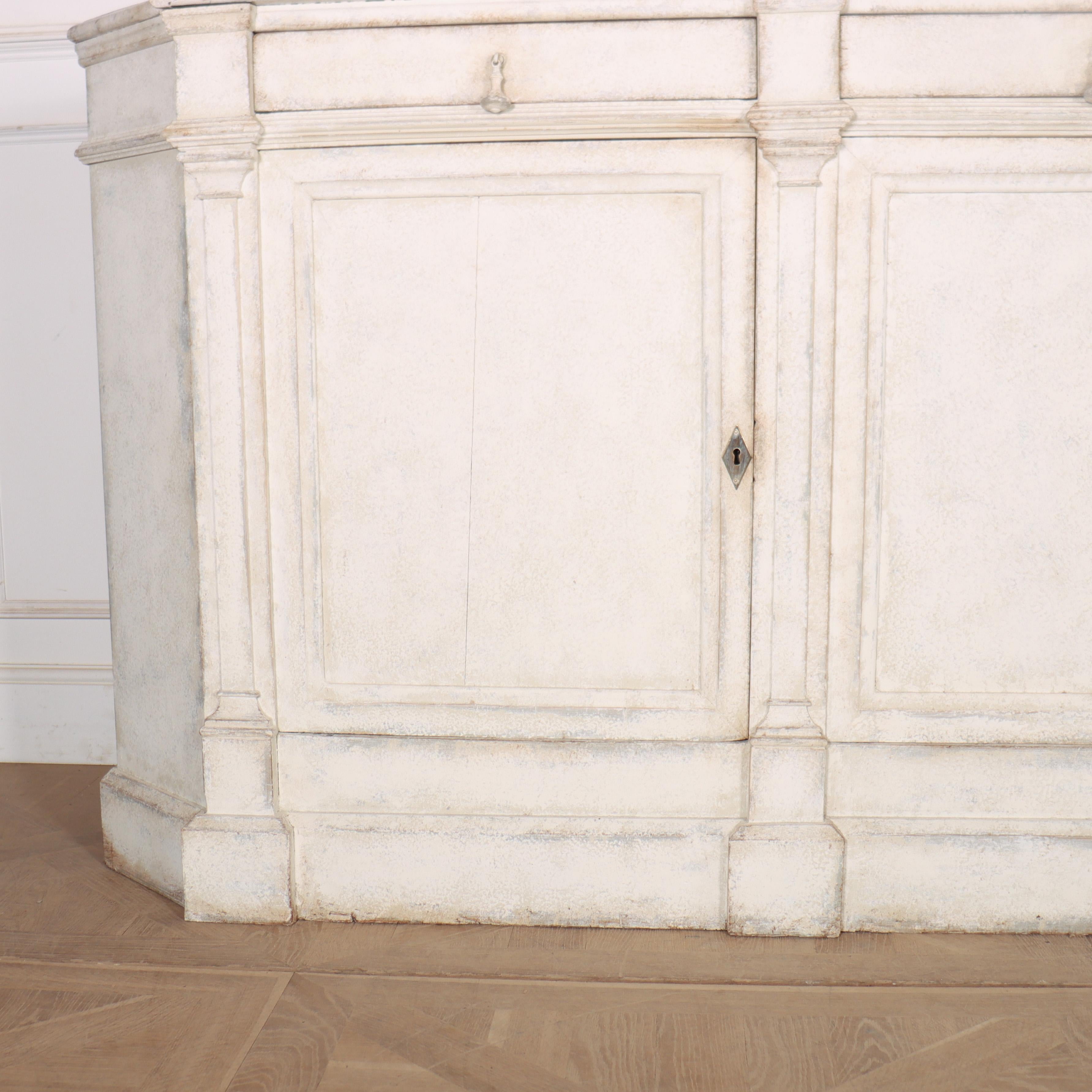 19th Century Architectural French Painted Sideboard For Sale