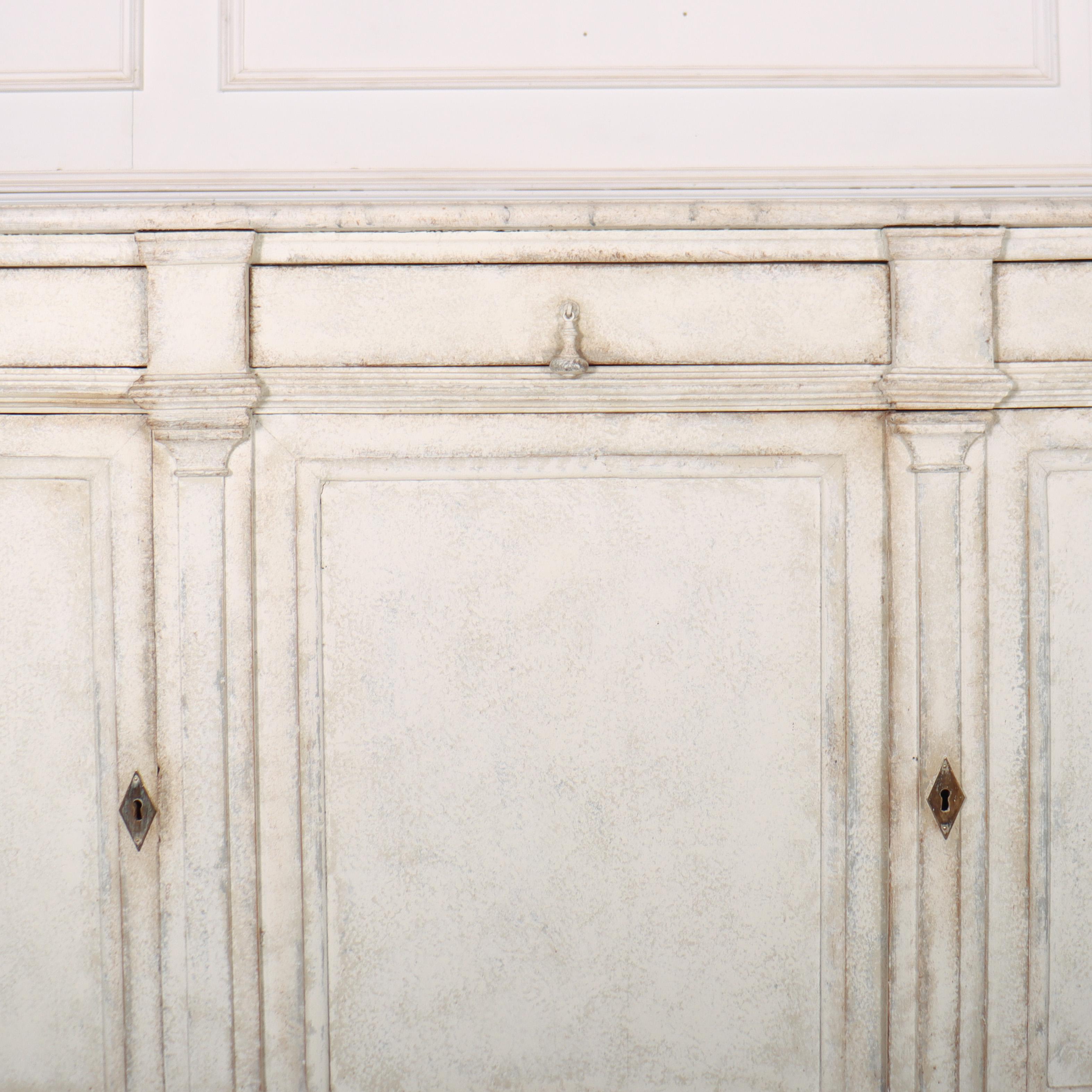 Metal Architectural French Painted Sideboard For Sale