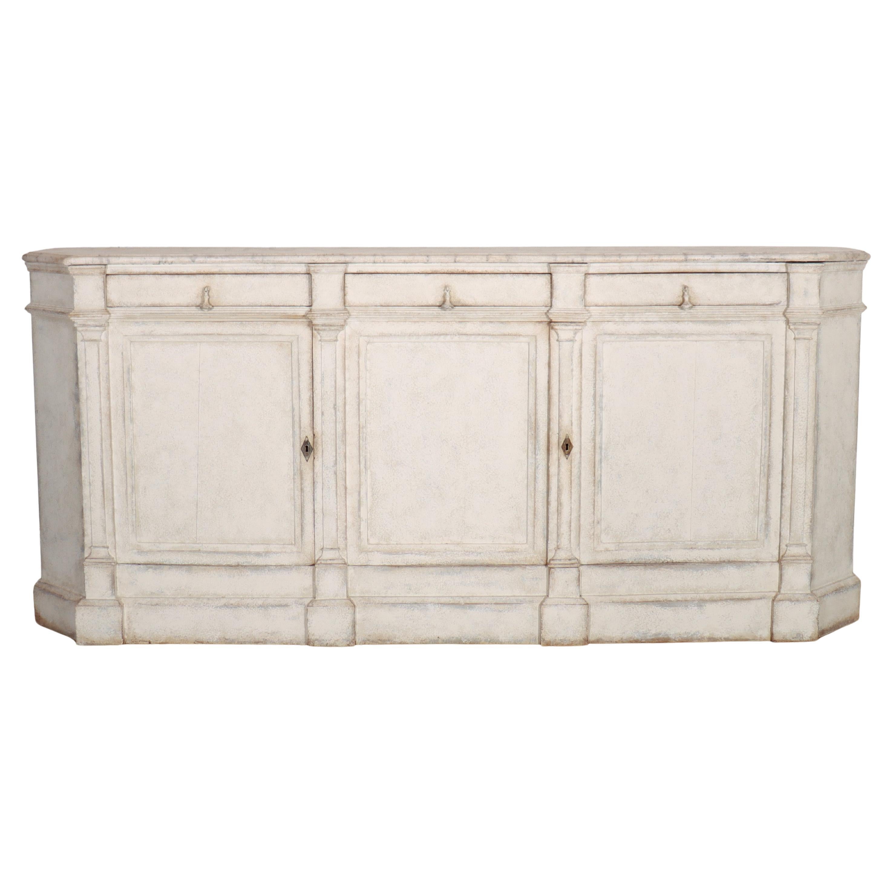 Architectural French Painted Sideboard For Sale