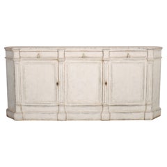 Antique Architectural French Painted Sideboard