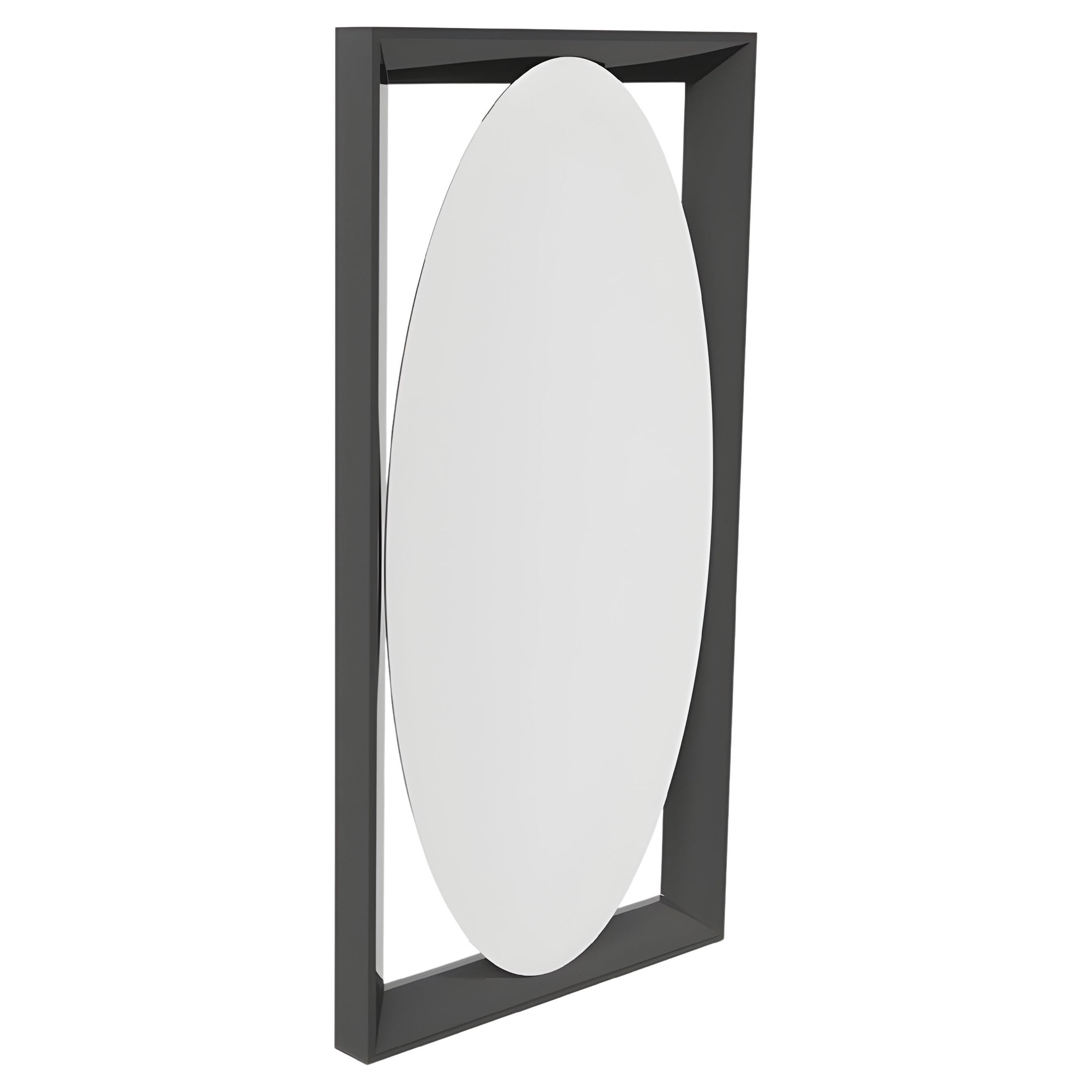 Architectural Full-Length Oval Floor Mirror W/ Lacquered Frame By Mondo Design