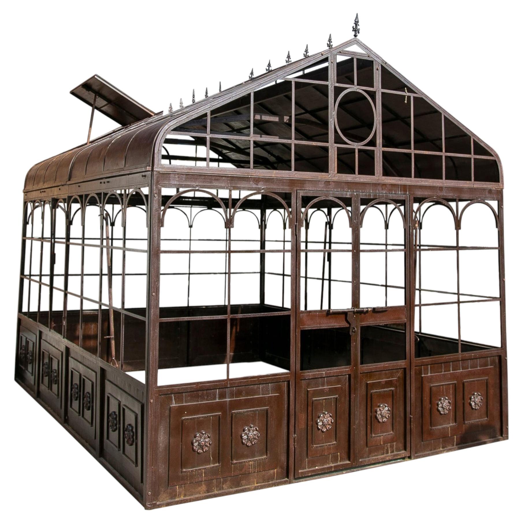 Architectural Garden Structure Large Victorian Iron Greenhouse For Sale