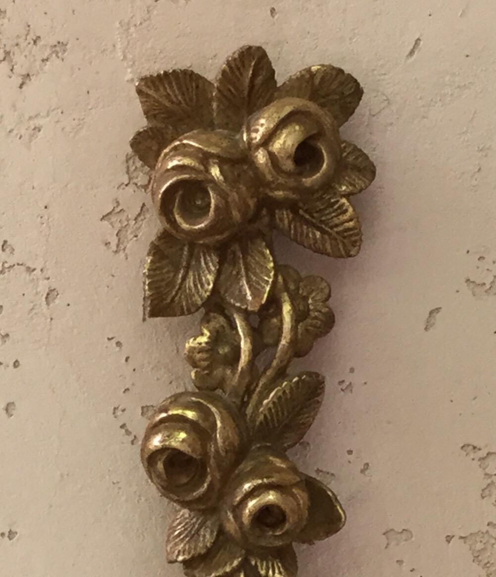 French Architectural Gilded Wood Roses Garland, circa 1930